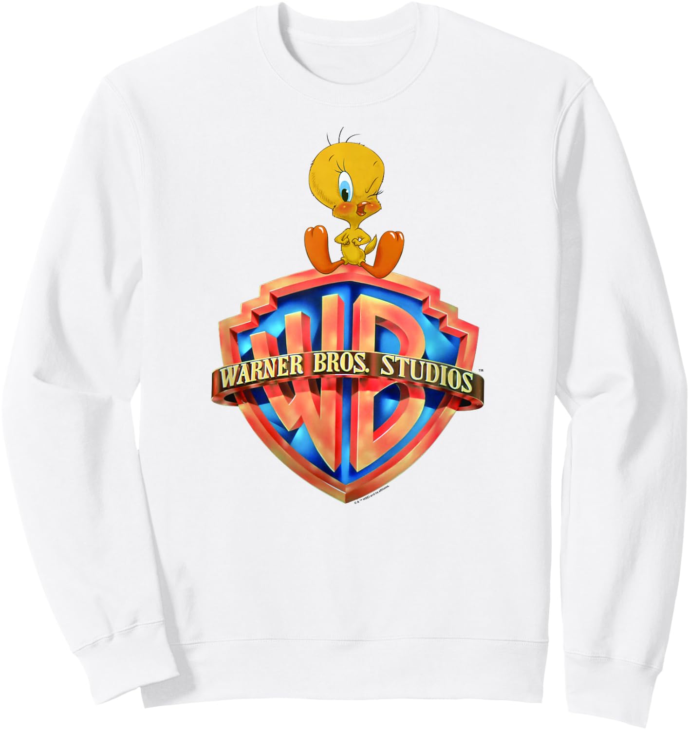 WB100 Looney Tunes Tweety Bird Classic Warner Bros. Logo Sweatshirt - Sweatshirt | White