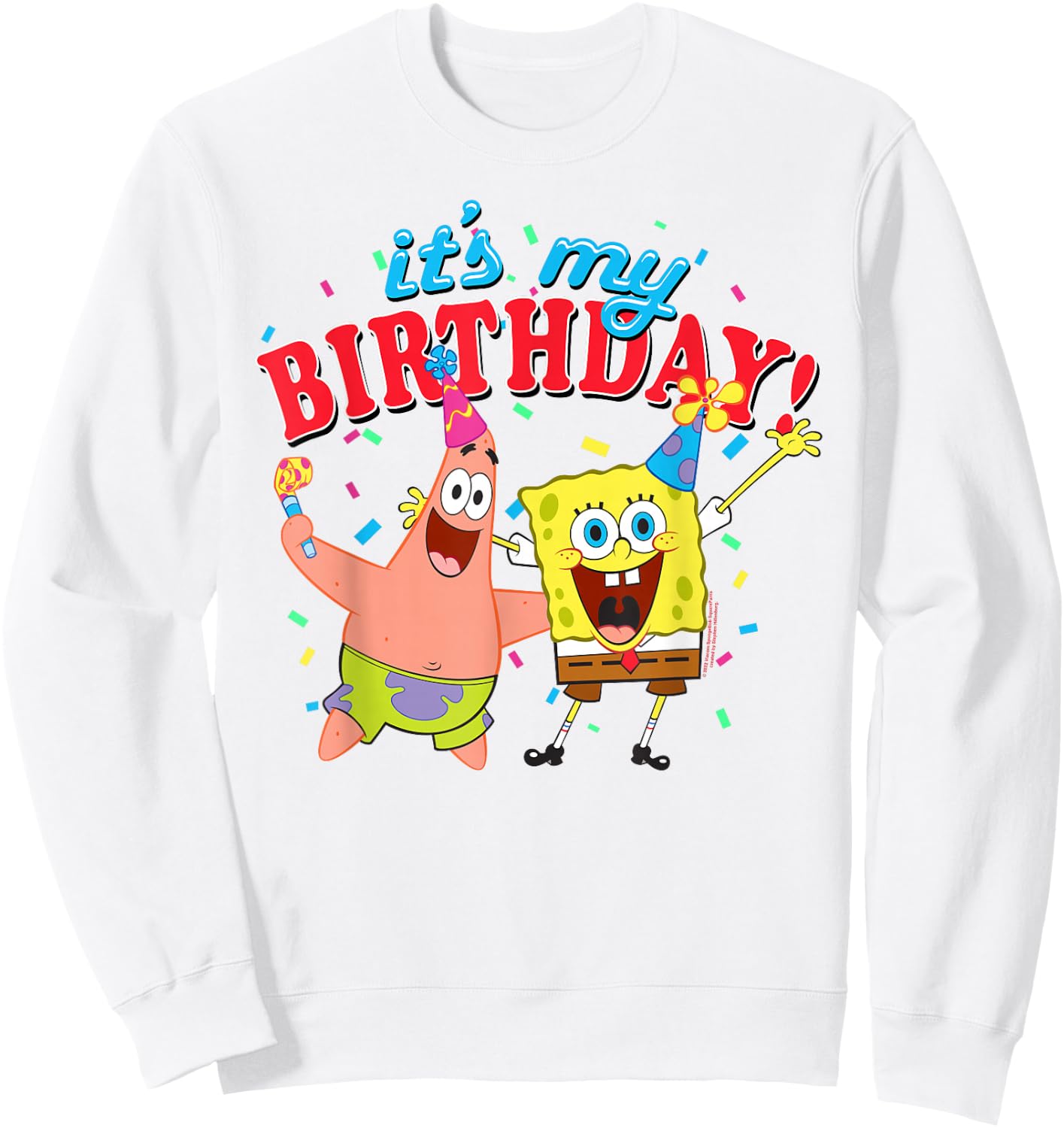 SpongeBob SquarePants It's My Birthday Spongebob Patrick Sweatshirt - Sweatshirt | White