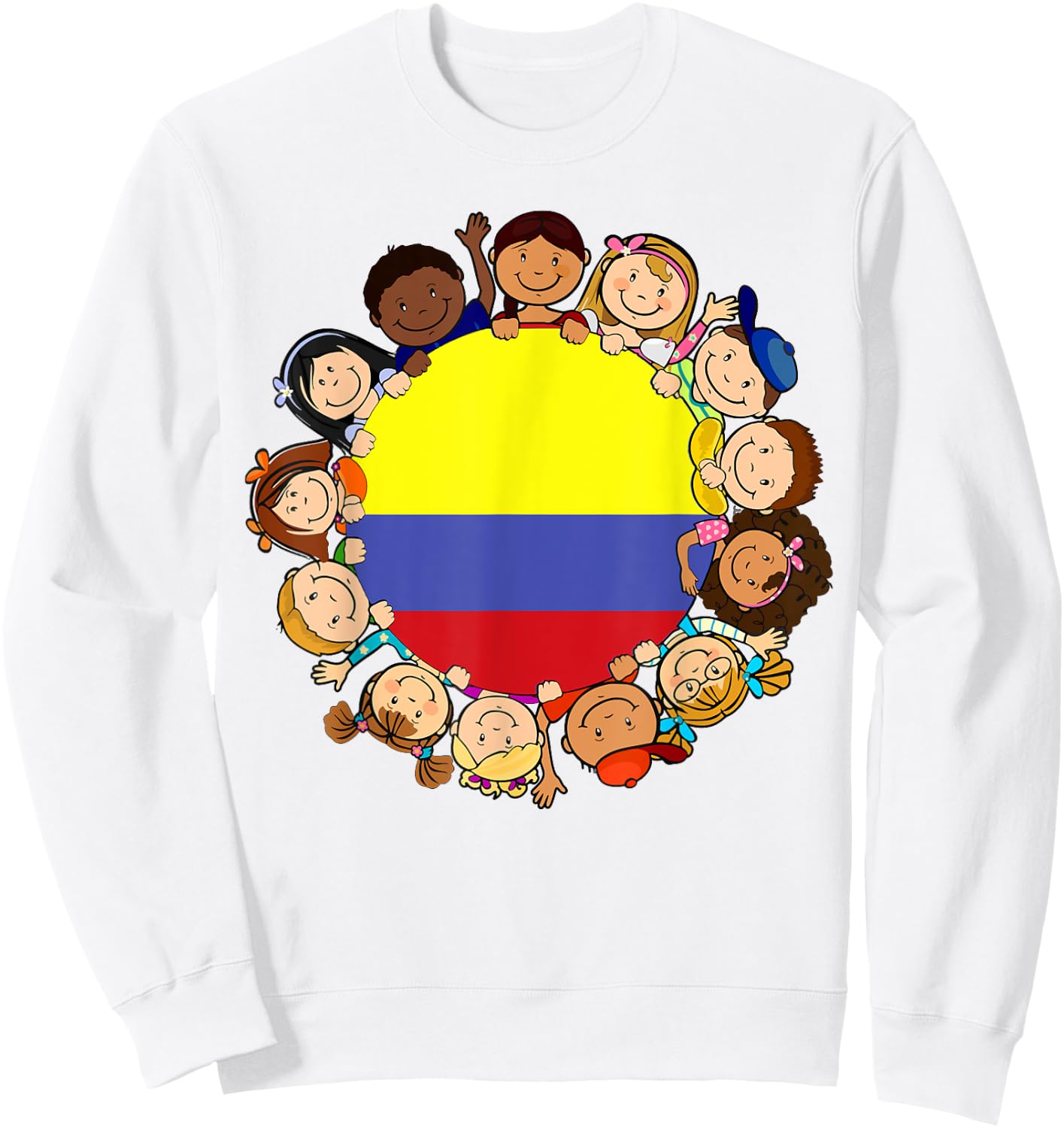 Colombia Flag Colombian Kid Hispanic Heritage Month Boy Girl Sweatshirt - Sweatshirt | White