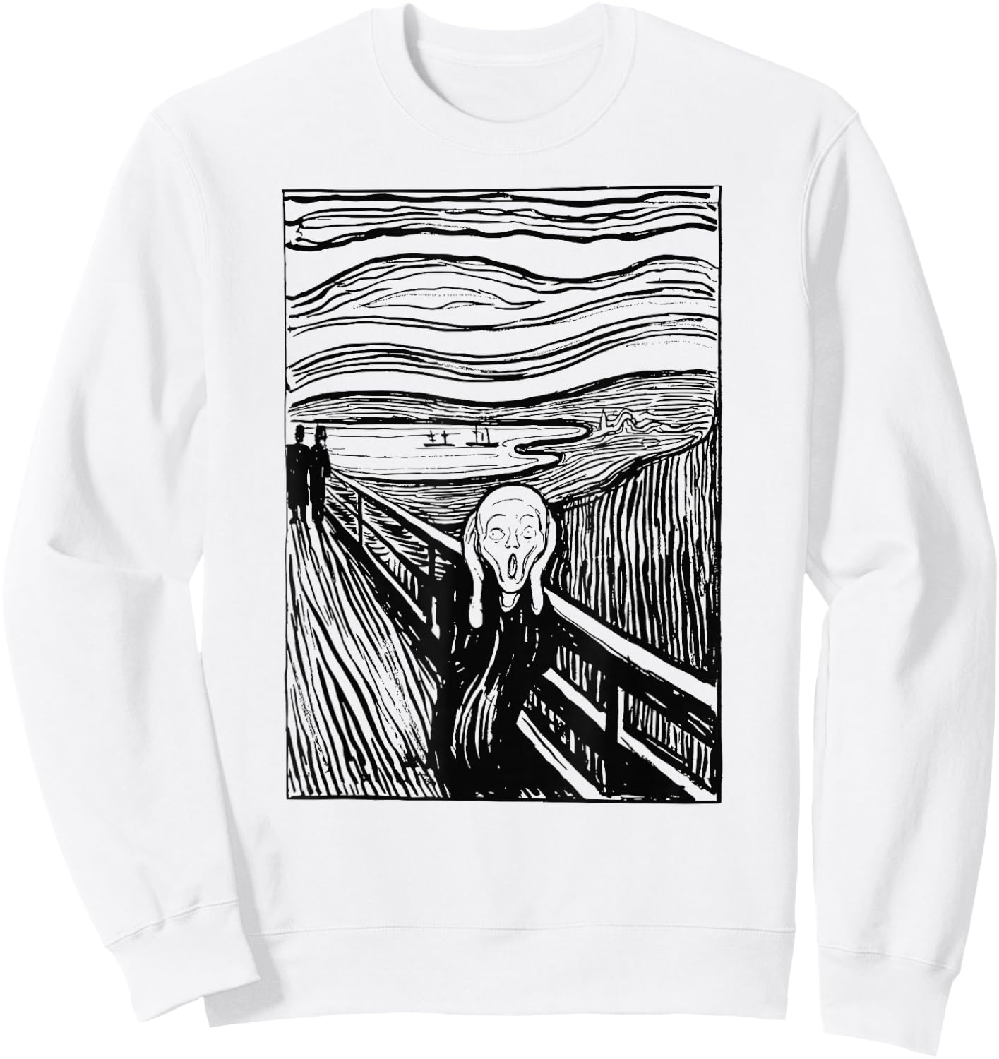 The Scream Famous Art by Munch Artist Painting Vintage Sweatshirt - Sweatshirt | White