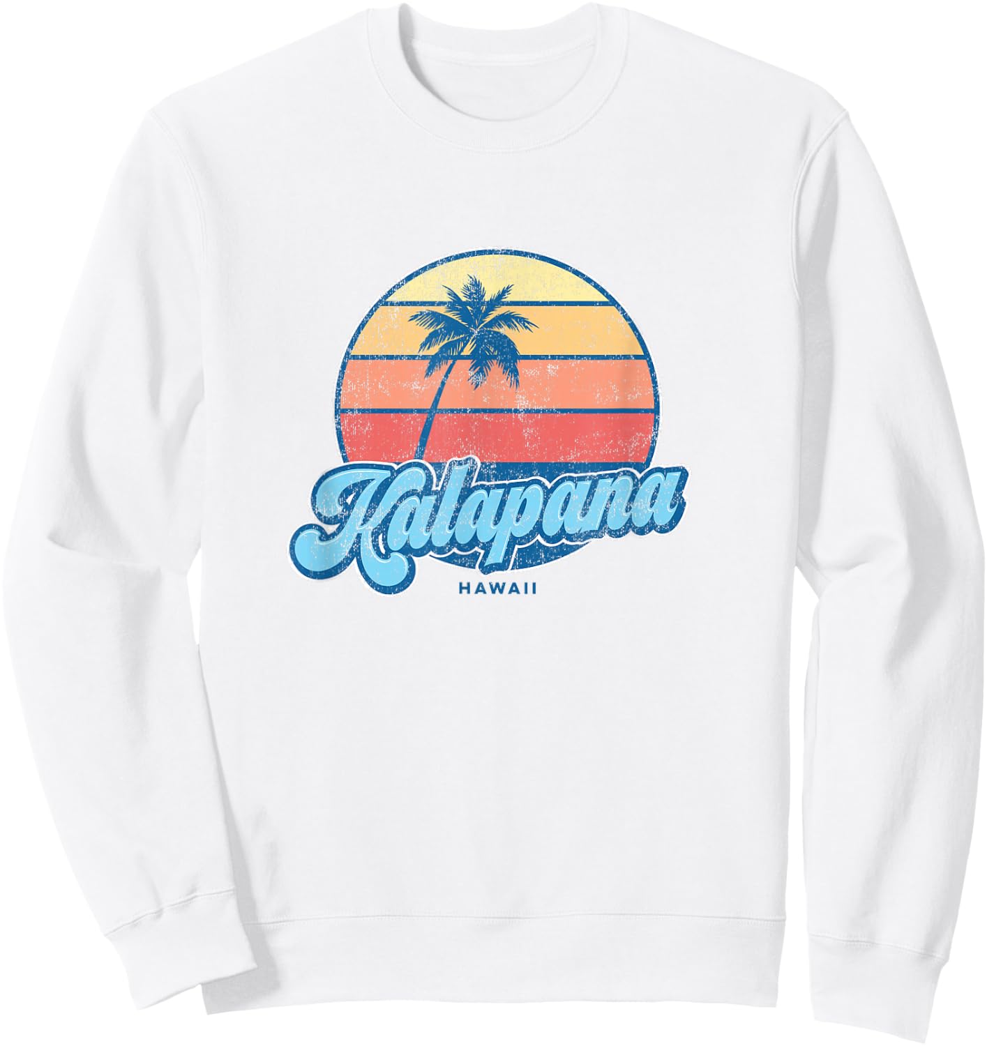 Vintage Kalapana Hawaii HI Classic 70s Retro Surfer Sweatshirt - Sweatshirt | White