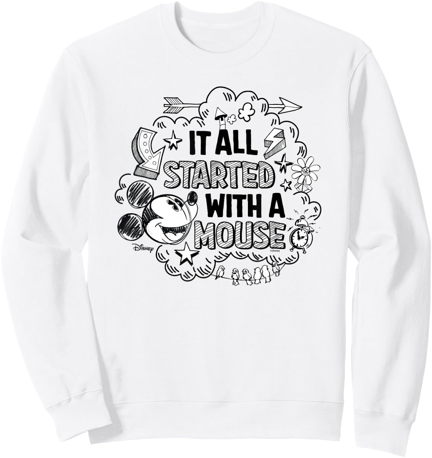 Mickey - It Was All Started By A Mouse Sweatshirt - Sweatshirt | White