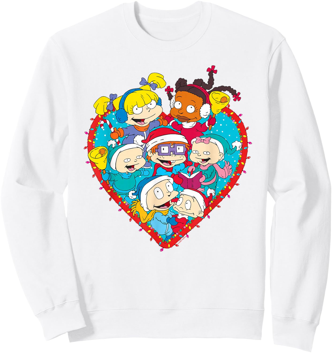 Rugrats Group Christmas Photo With Tommy, Chucky, Angelica Sweatshirt - Sweatshirt | White