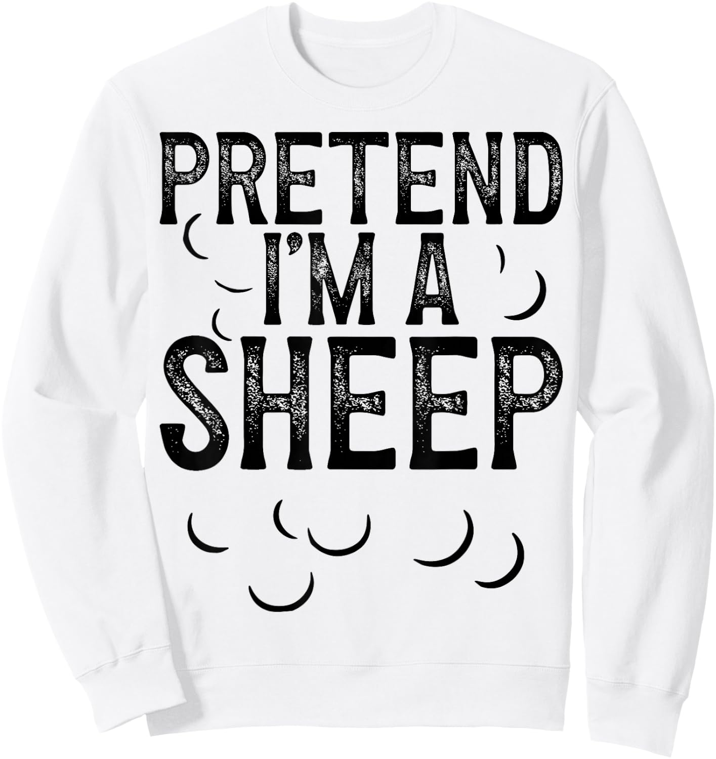 Vintage Pretend I'm a Sheep Halloween Last Minute Costume Sweatshirt - Sweatshirt | White