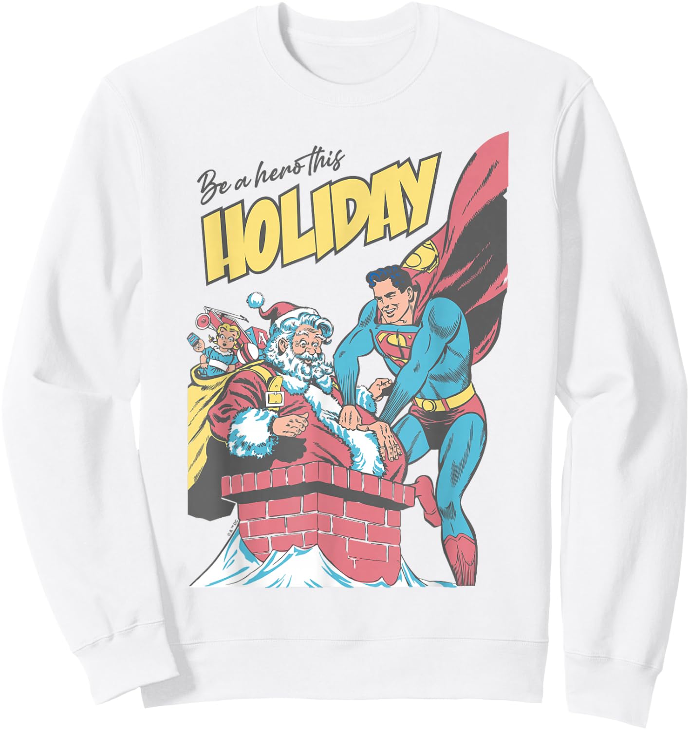 Superman Christmas Holiday Hero Sweatshirt - Sweatshirt | White