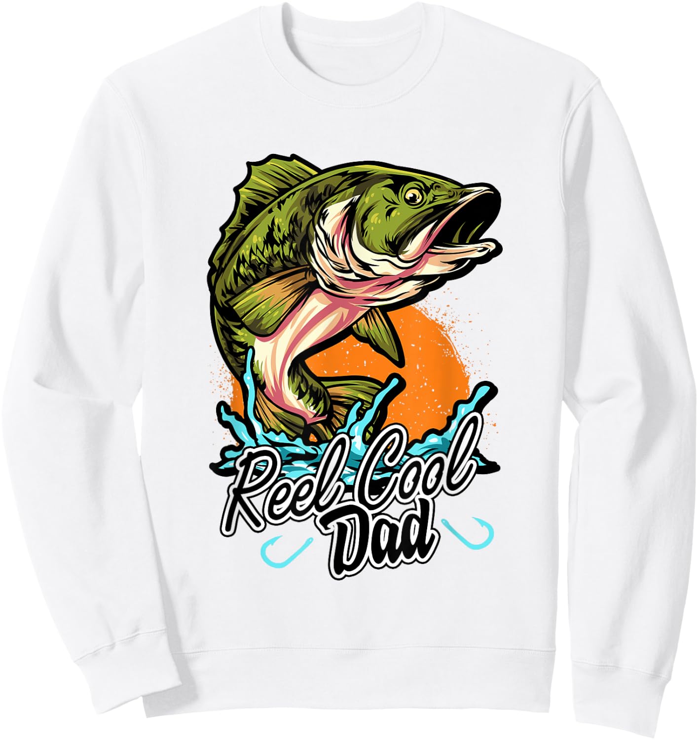 Funny Reel Fishing Fish Fisherman Fathers Dad Angling Angler Sweatshirt - Sweatshirt | White