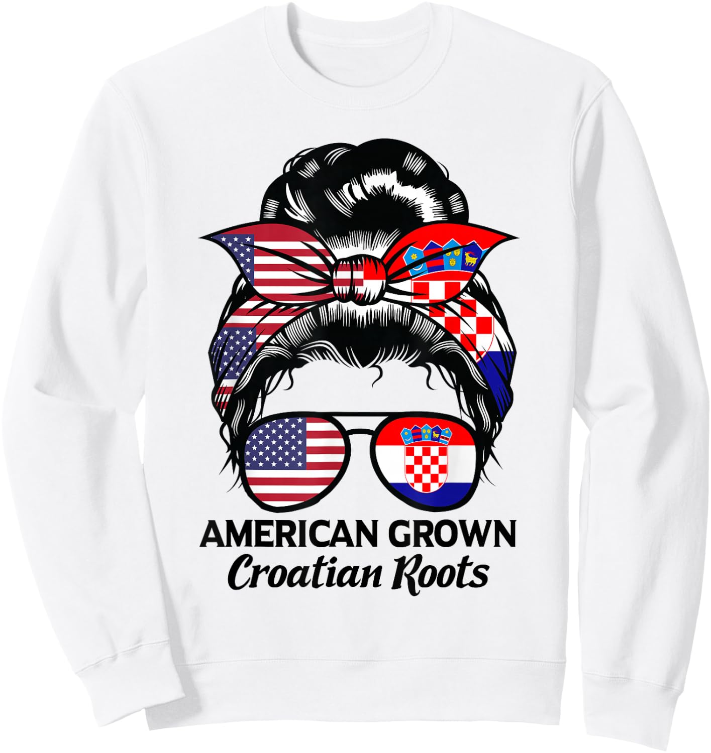 American Grown Croatian Roots Croatia Sweatshirt - Sweatshirt | White