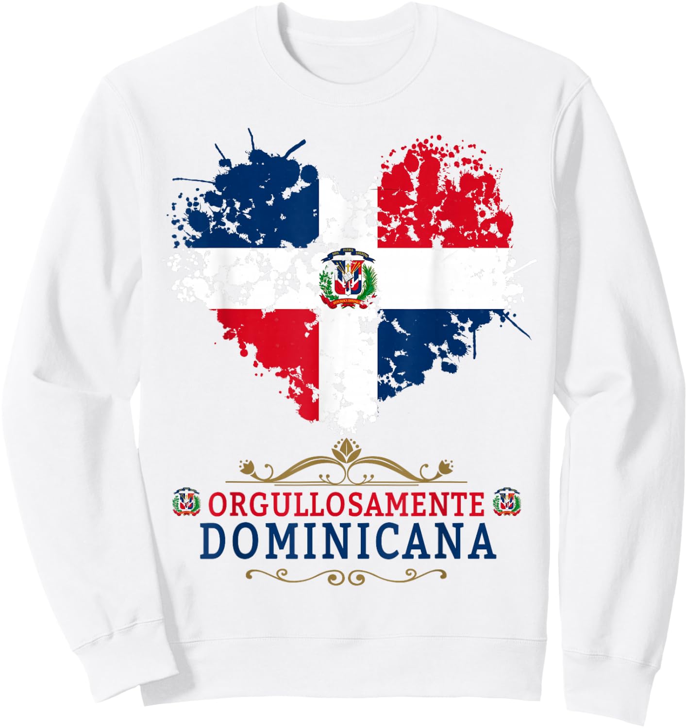 Coat of Arms Republica Dominicana & Dominican Flag Outfit Sweatshirt - Sweatshirt | White