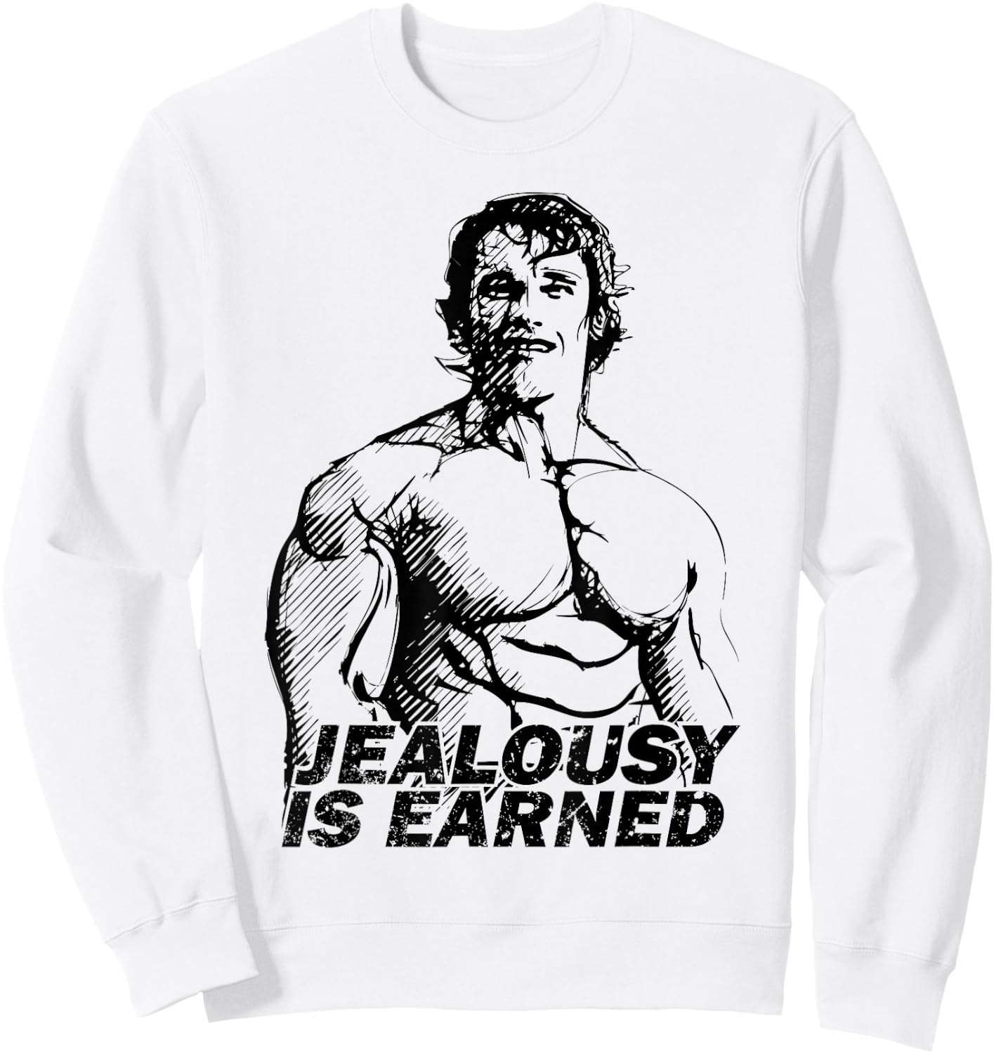 Bodybuilding Gym Inspiration Arnold Old School Golden Era Sweatshirt - Sweatshirt | White
