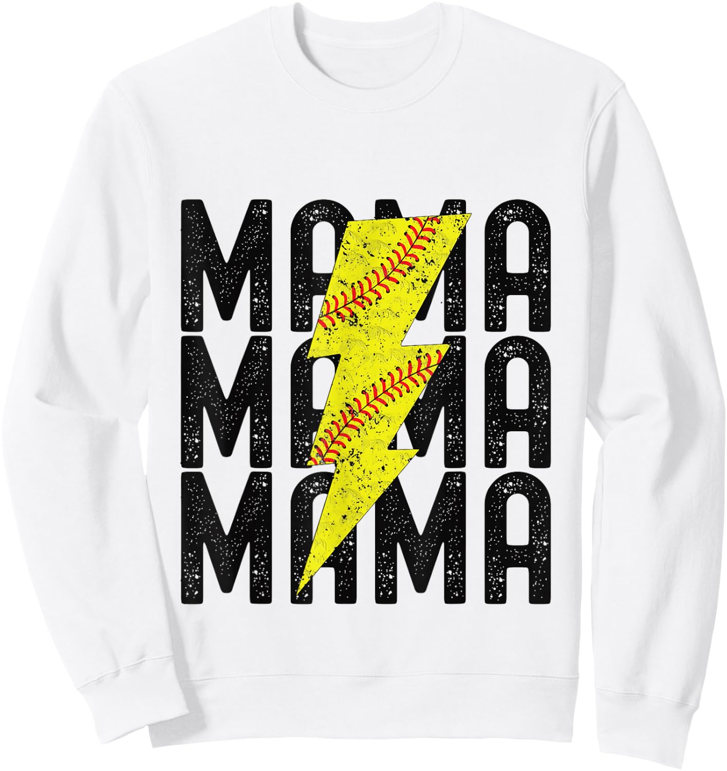 Softball Mama Lighting Softball Mothers Day Sweatshirt - Sweatshirt | White