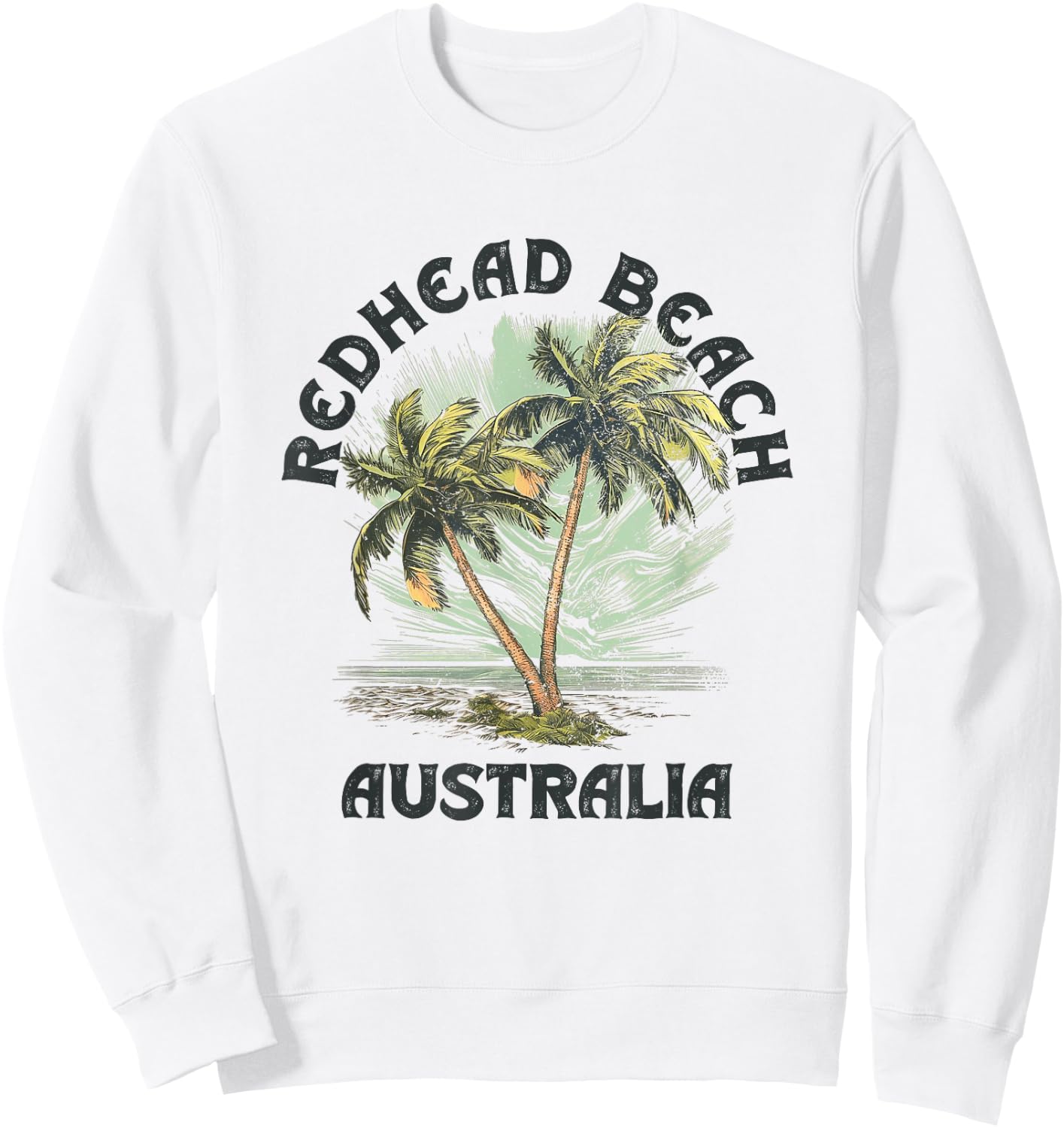 Redhead Beach Australia Palms Vintage Beach Sweatshirt - Sweatshirt | White