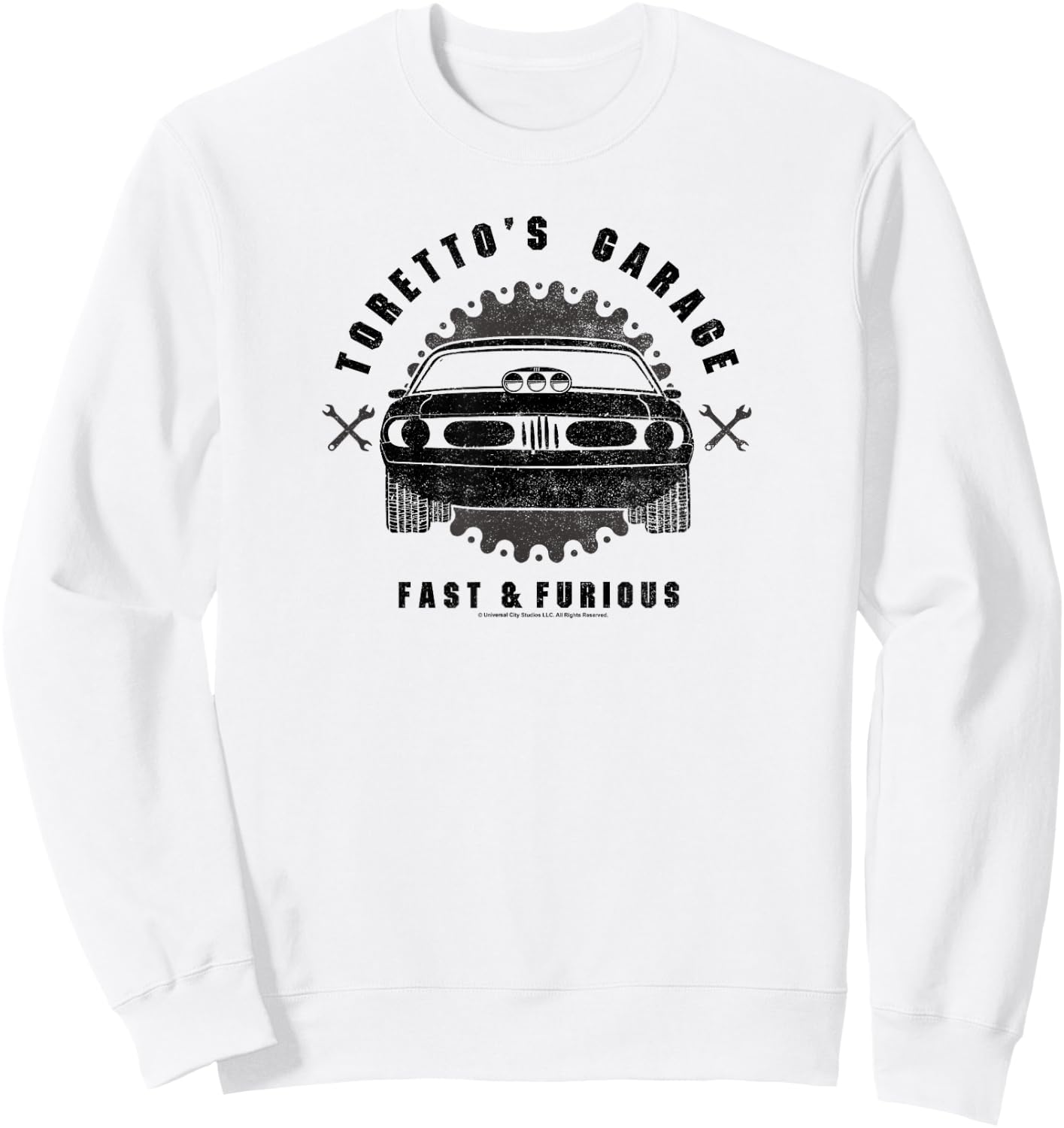 Fast & Furious Vintage Muscle Car Toretto's Garage Sweatshirt - Sweatshirt | White