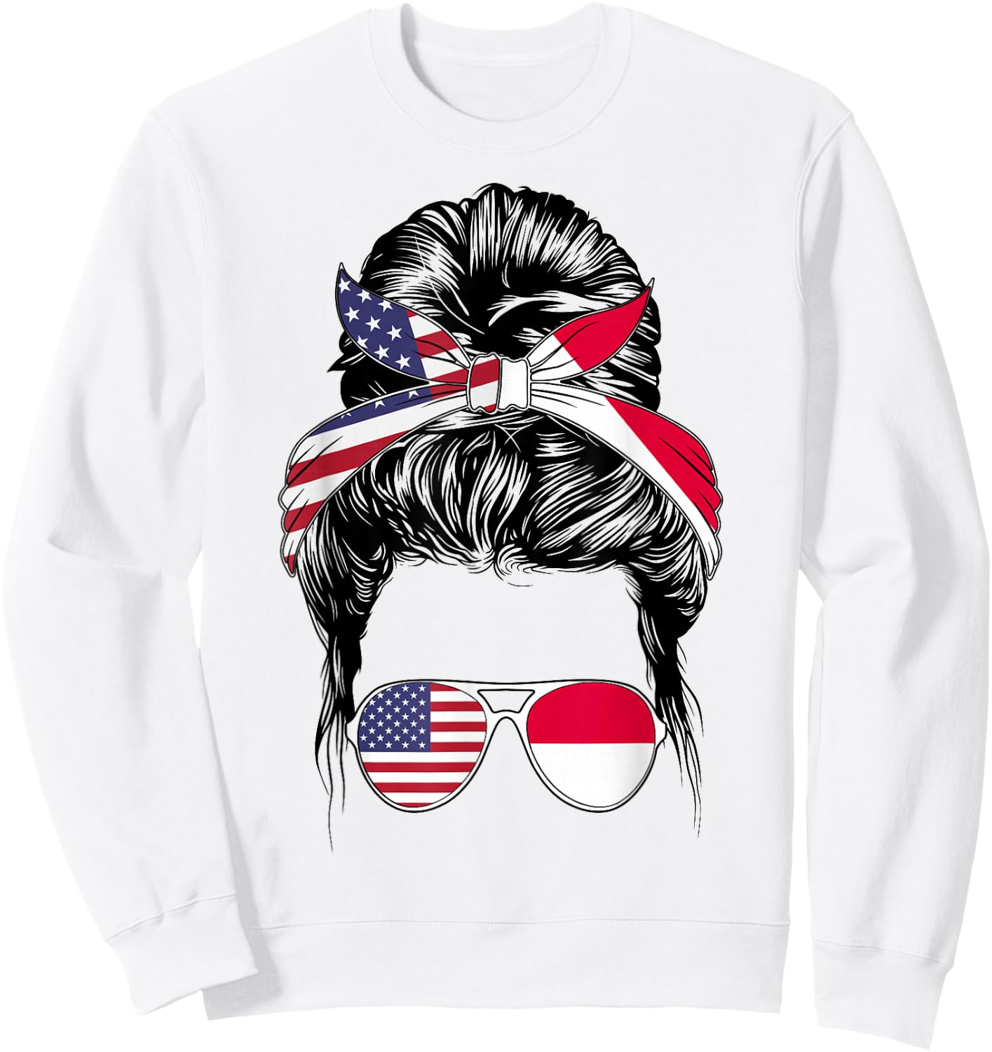 Heritage American Women Indonesian Girl Indonesia Flag Sweatshirt - Sweatshirt | White