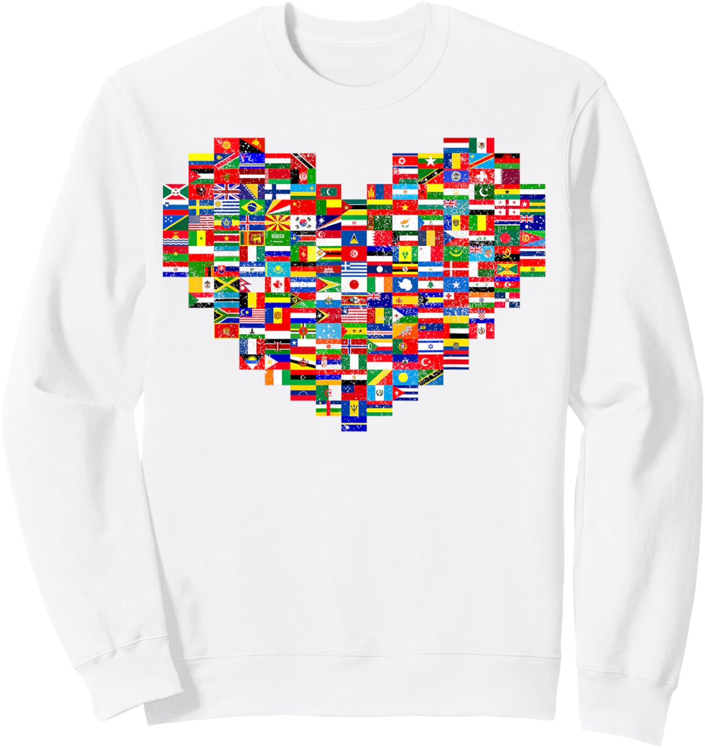 Hearts World Flags Heart Flags of the Countries Sweatshirt - Sweatshirt | White