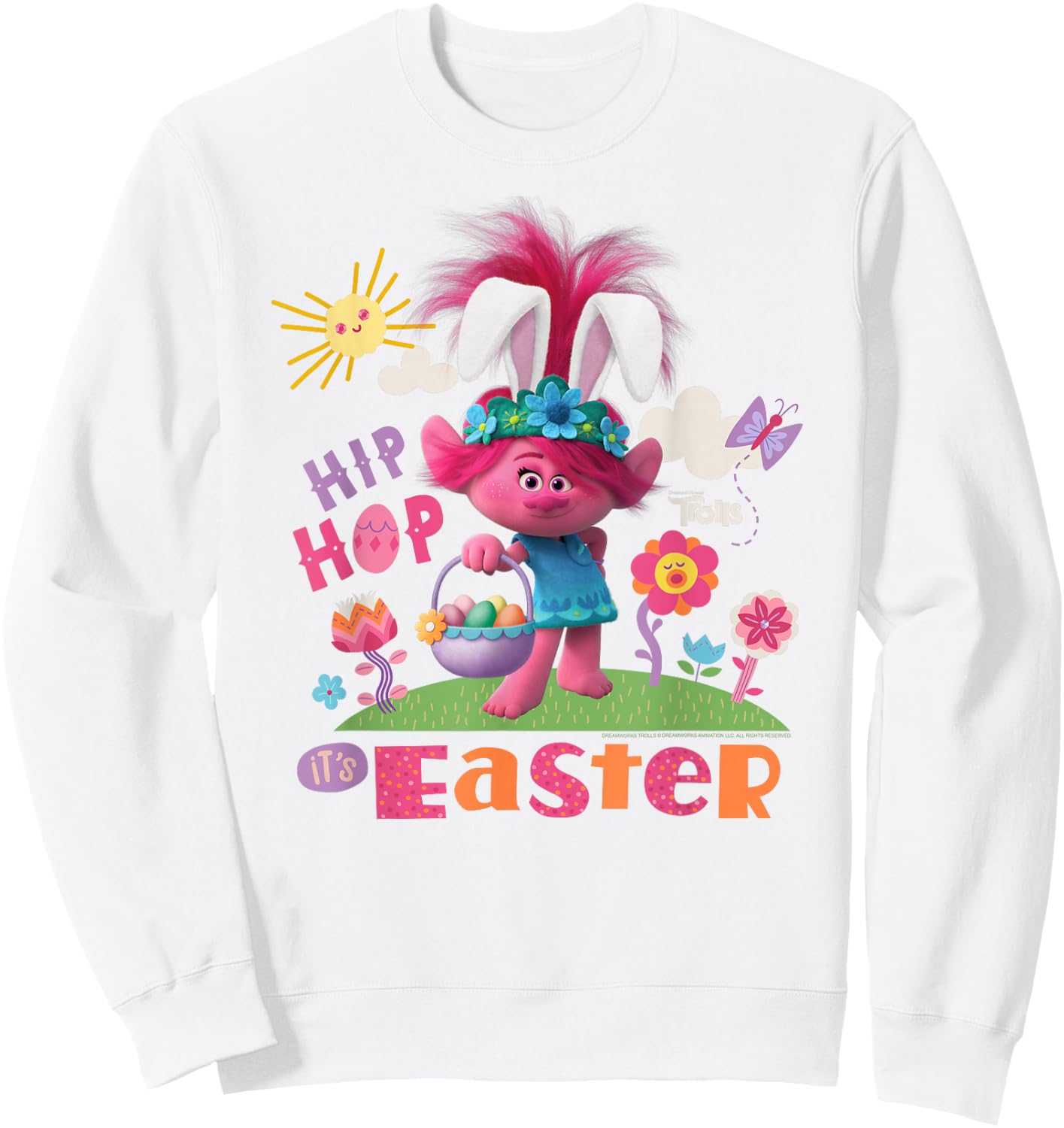 DREAMWORKS TROLLS Poppy Hip Hop Easter Kids Sweatshirt - Sweatshirt | White