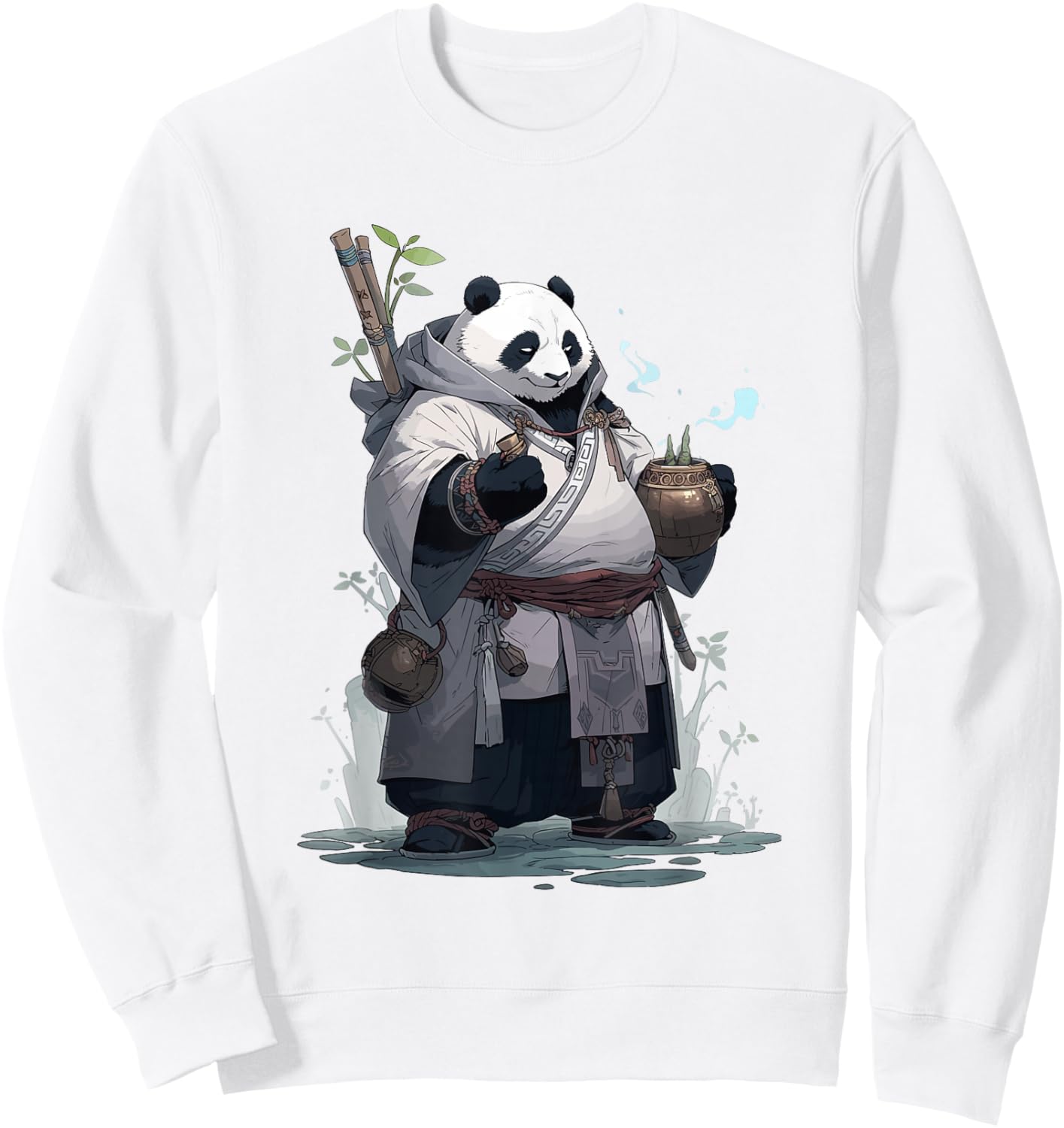Monk Panda Sweatshirt - Sweatshirt | White