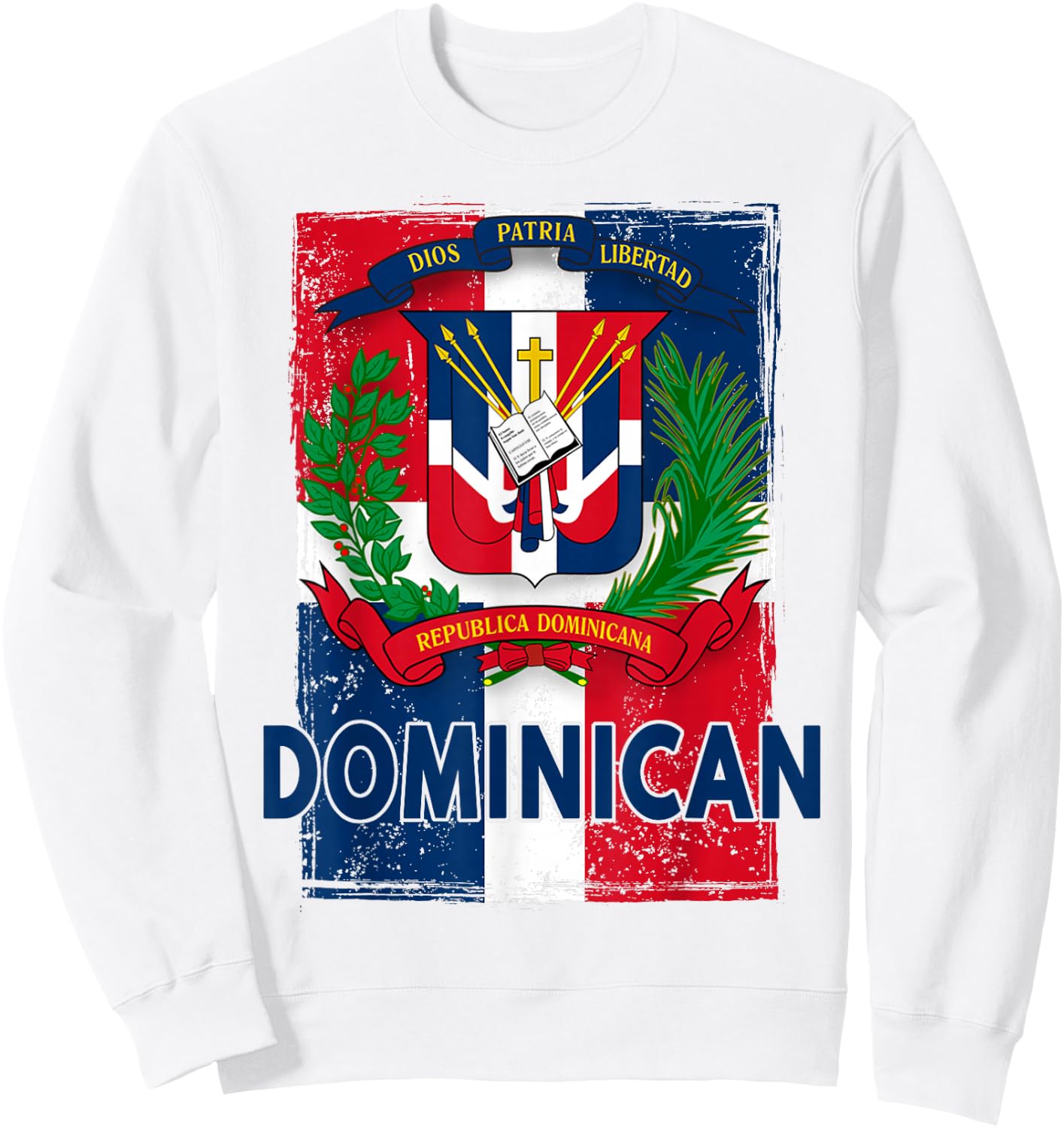 Coat of Arms Republica Dominicana & Dominican Flag Outfit Sweatshirt - Sweatshirt | White