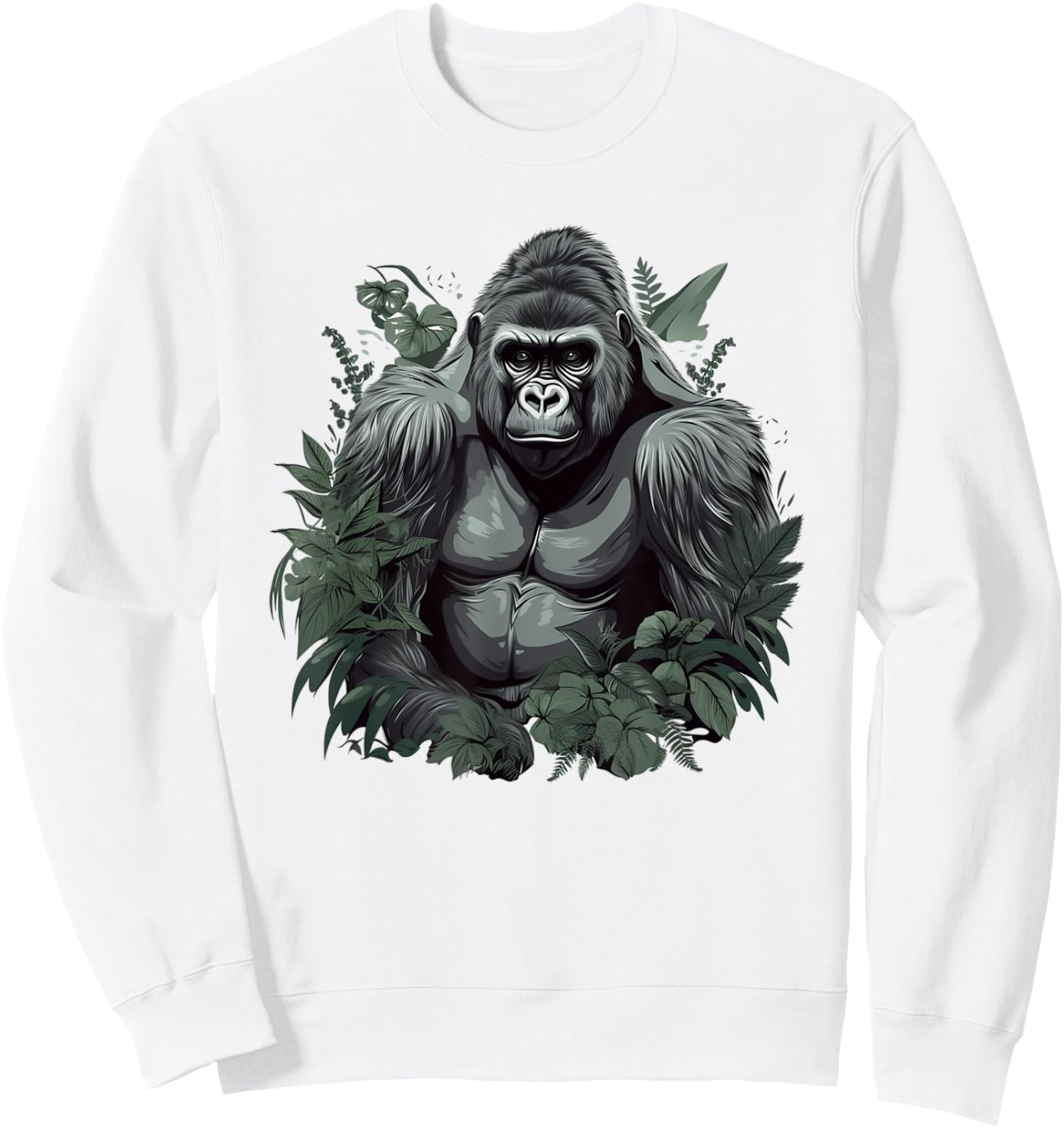 Gorilla Art Women Kids Primate Gorilla Lover Sweatshirt - Sweatshirt | White