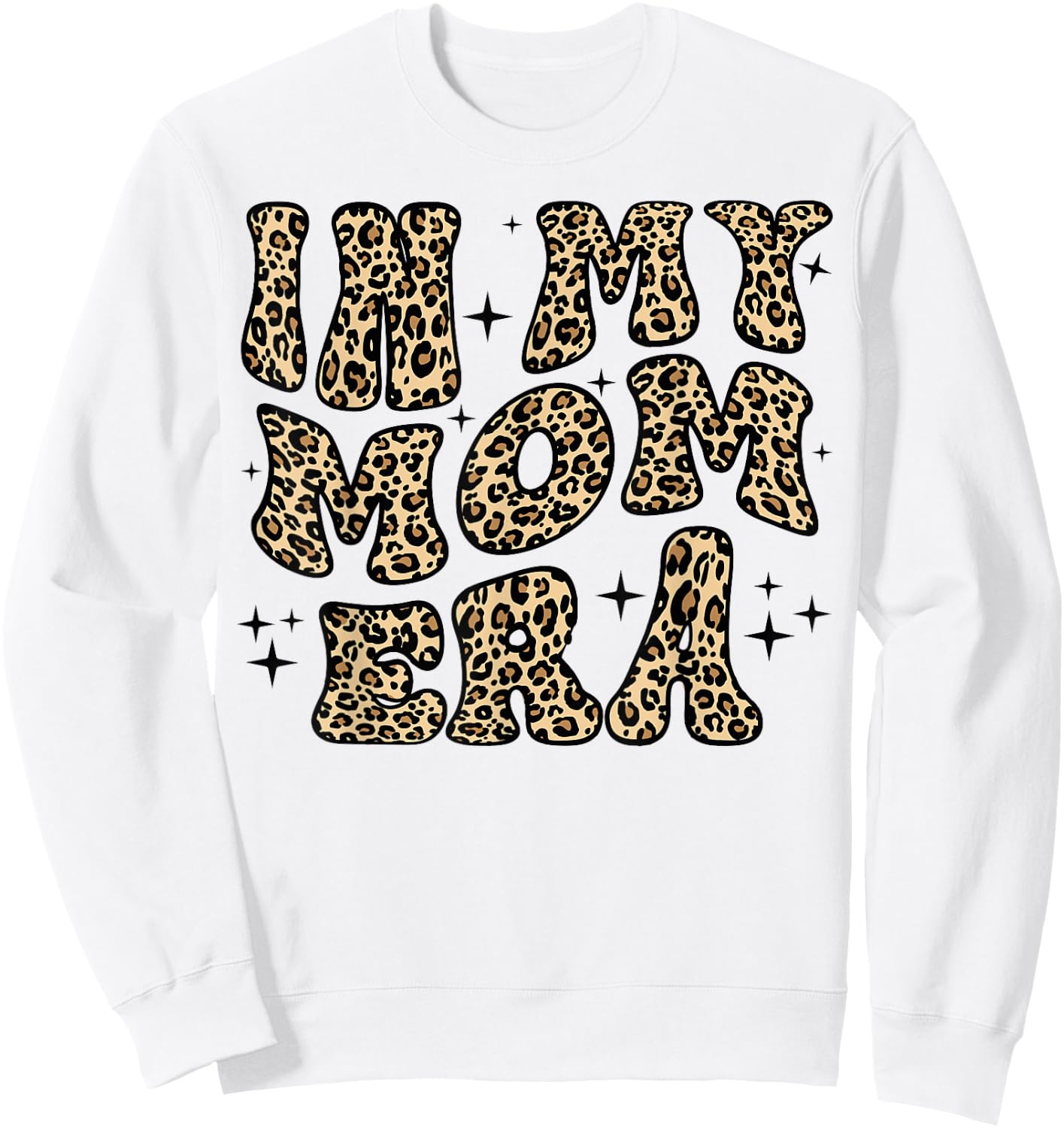 In My Mom Era Leopard Groovy Women Girls Mom Life Sweatshirt - Sweatshirt | White