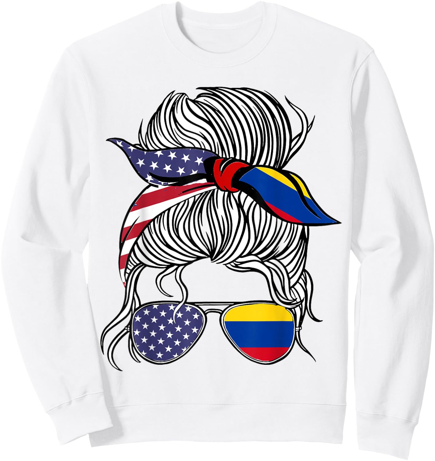 American Colombian Patriot Flag Women Girl Colombia Grown Sweatshirt - Sweatshirt | White