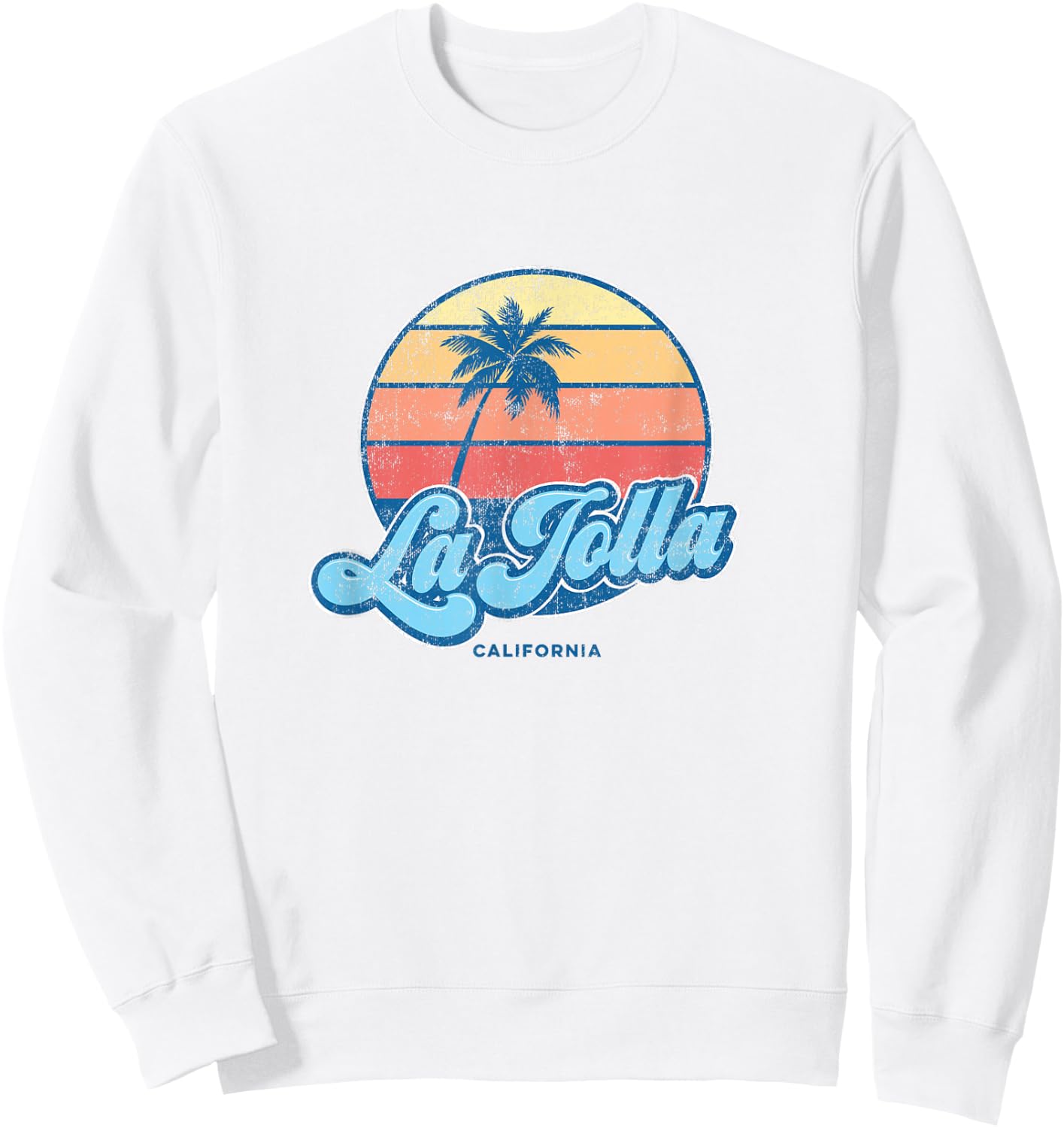 Vintage La Jolla California CA Classic 70s Retro Surfer Sweatshirt - Sweatshirt | White