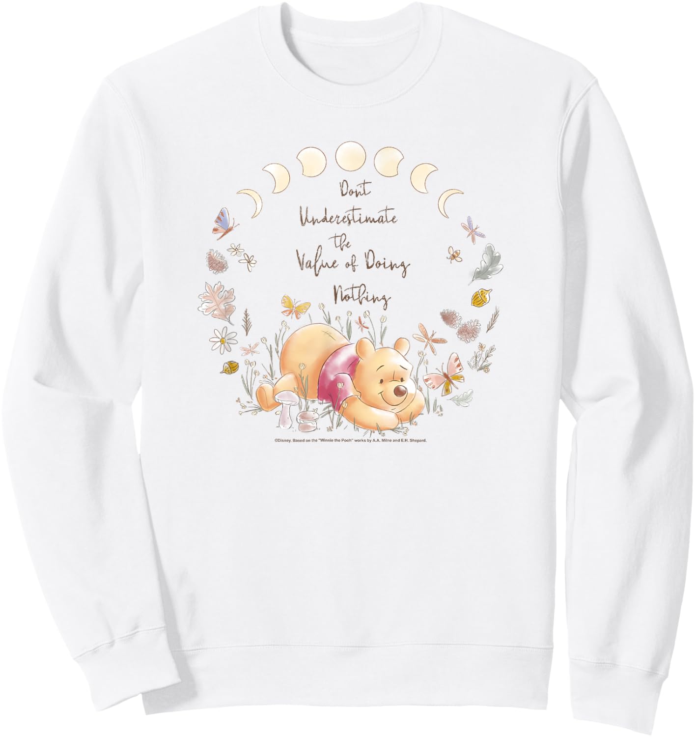 Disney Winnie The Pooh Inspirational Pooh Quote Poster Small Sweatshirt - Sweatshirt | White