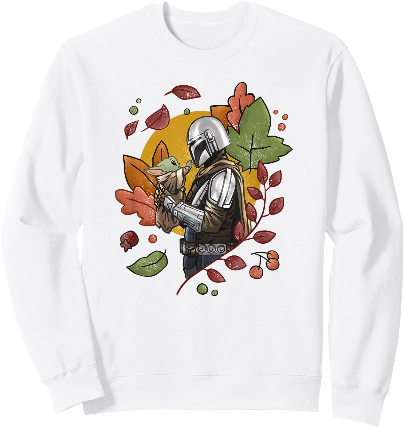 Star Wars: The Mandalorian Halloween Fall Foliage Sweatshirt - Sweatshirt | White