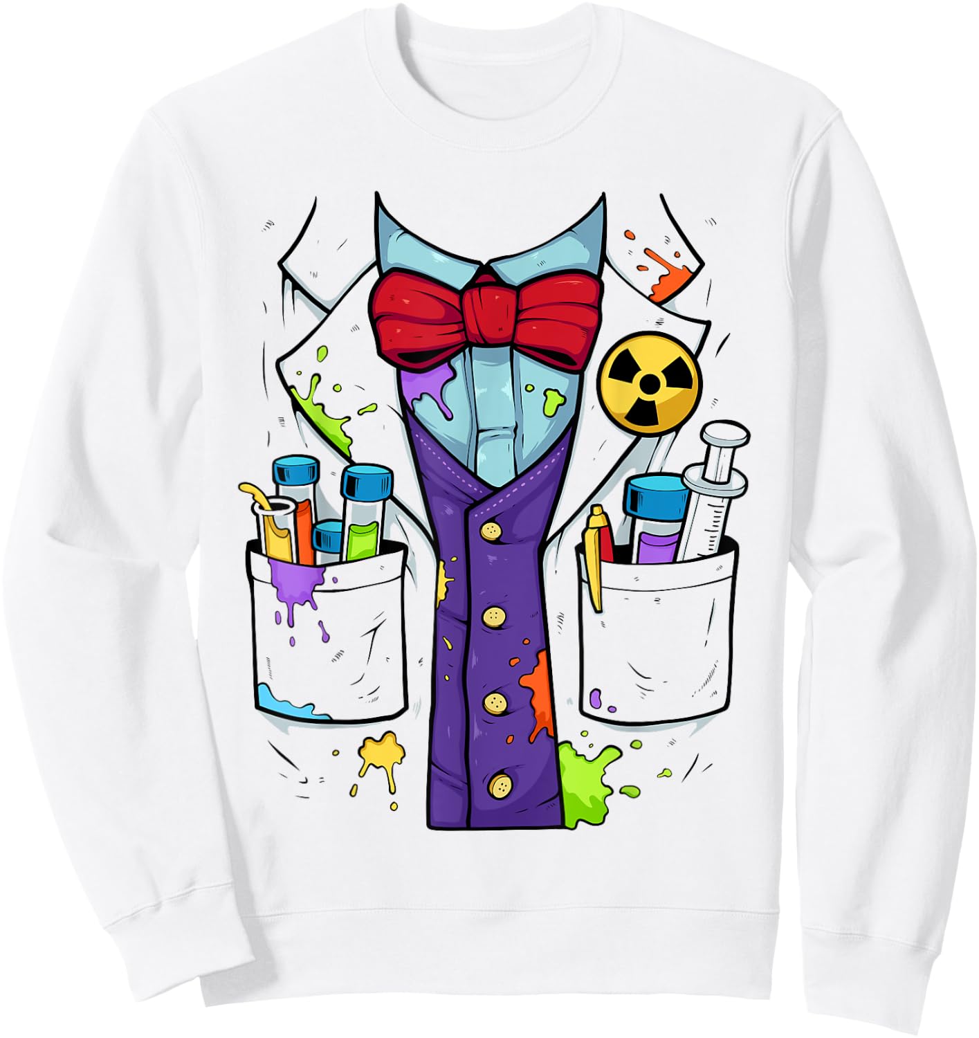 Easy Mad Scientist Halloween Costume Shirt Lazy Halloween Sweatshirt - Sweatshirt | White