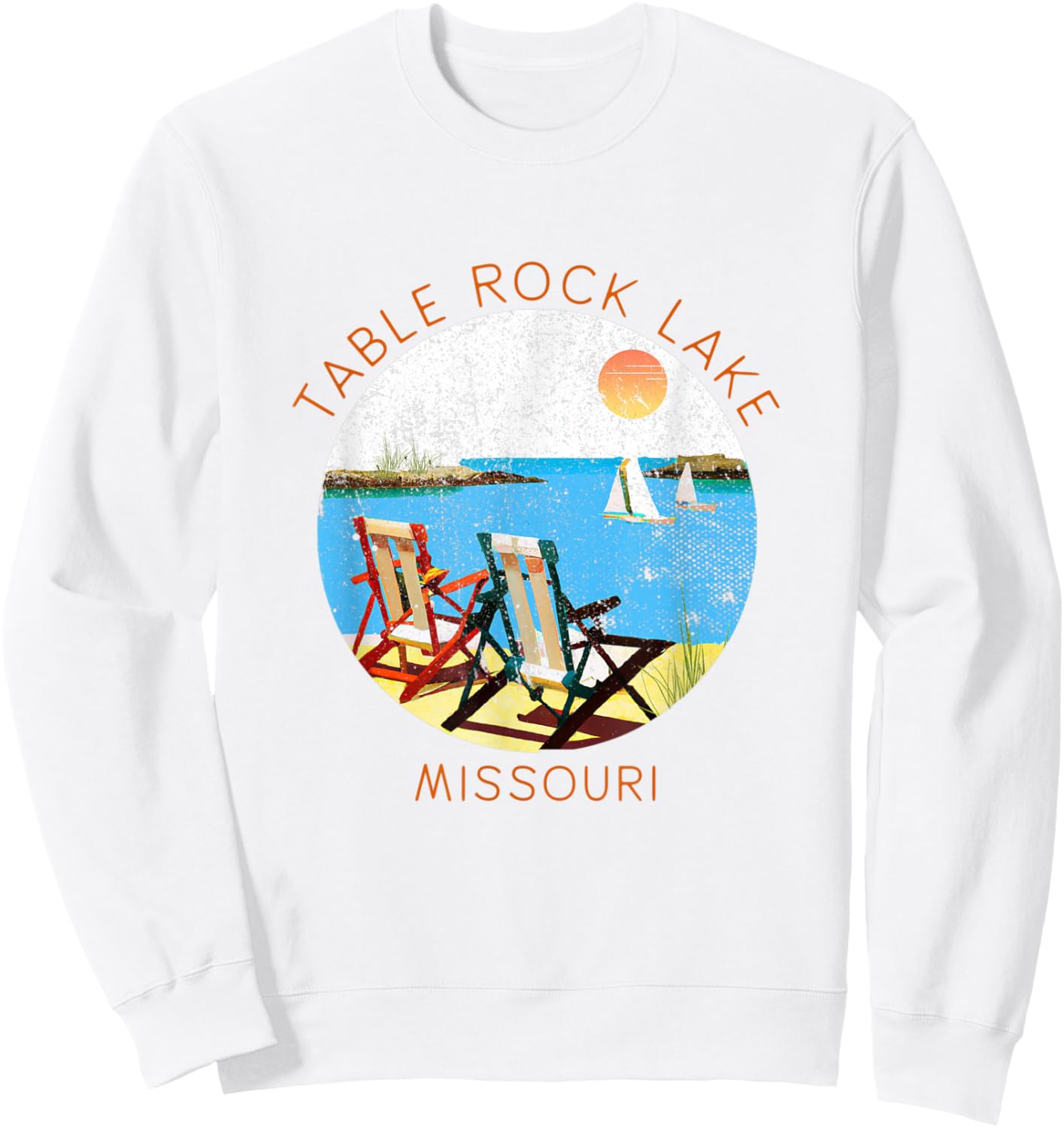 Retro Table Rock Lake Souvenir - Vintage lake Vacation Sweatshirt - Sweatshirt | White