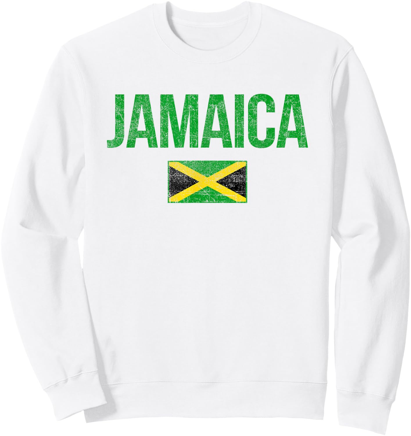 Retro Jamaica Flag Jamaican Travel Vacation Souvenir Sweatshirt - Sweatshirt | White