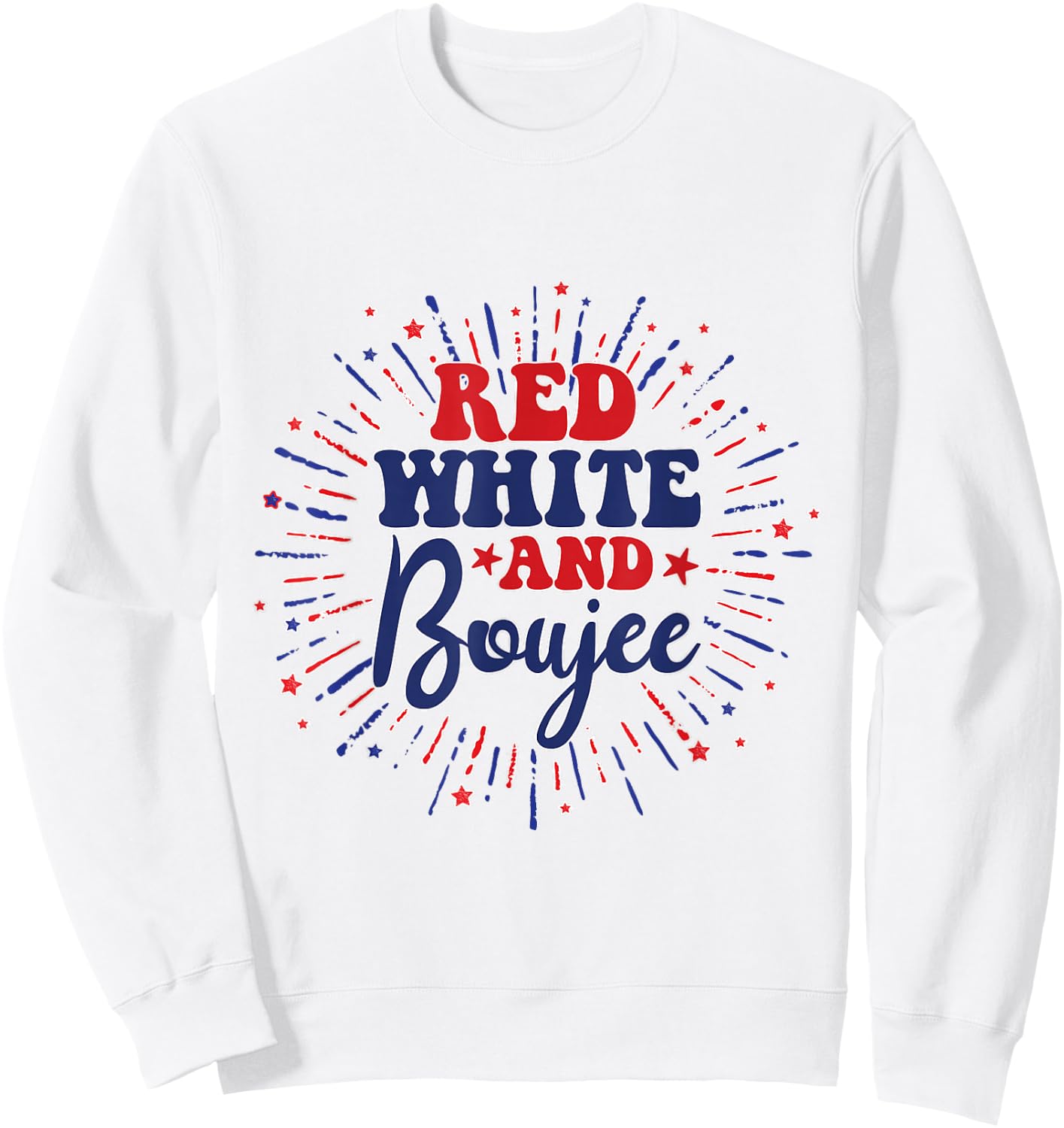 Cute Red White And Boujee 4th Of July USA American Kids Men Sweatshirt - Sweatshirt | White