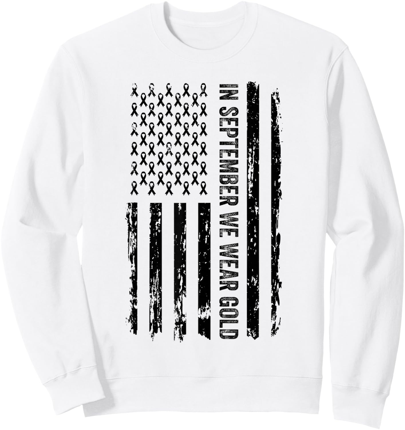 Childhood Cancer Awareness Shirts In September We Wear Gold Sweatshirt - Sweatshirt | White