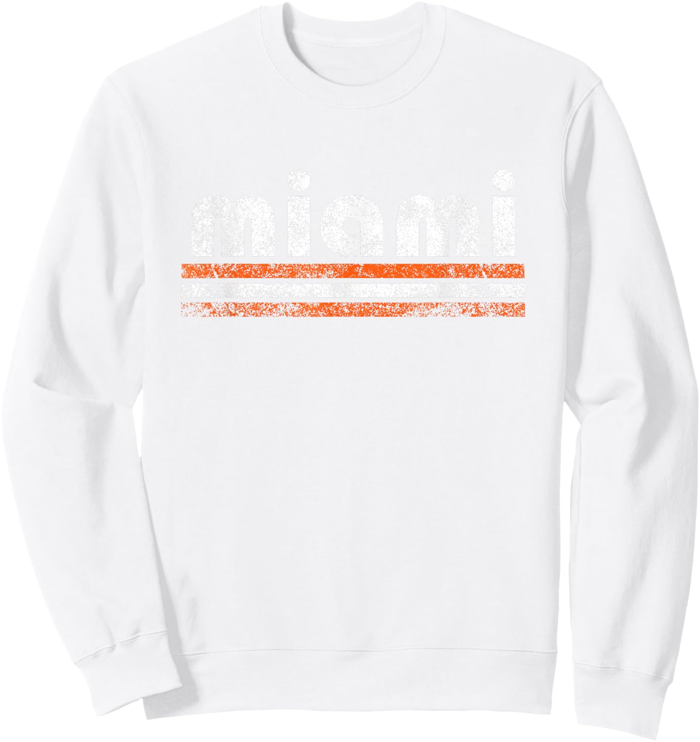 Miami Florida Vintage Weathered Throwback Sweatshirt - Sweatshirt | White