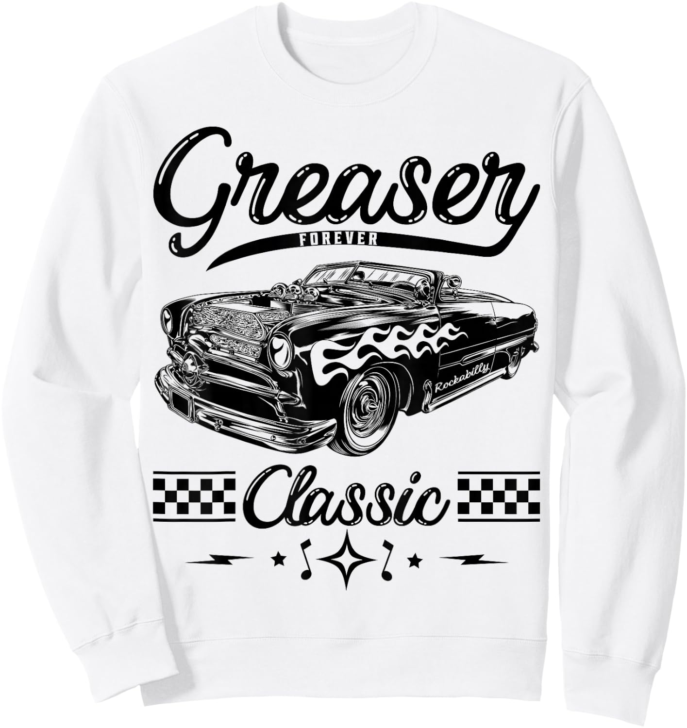 Greaser Forever 1950s Sock Hop Retro 50s Vintage Rockabilly Sweatshirt - Sweatshirt | White
