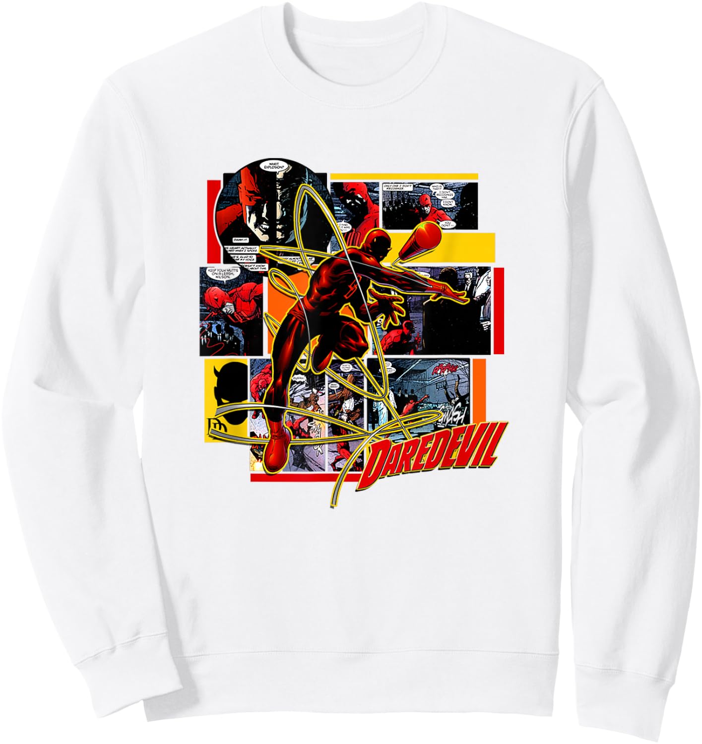 Marvel Comics Retro Classic Daredevil Comic The Billy Club Sweatshirt - Sweatshirt | White