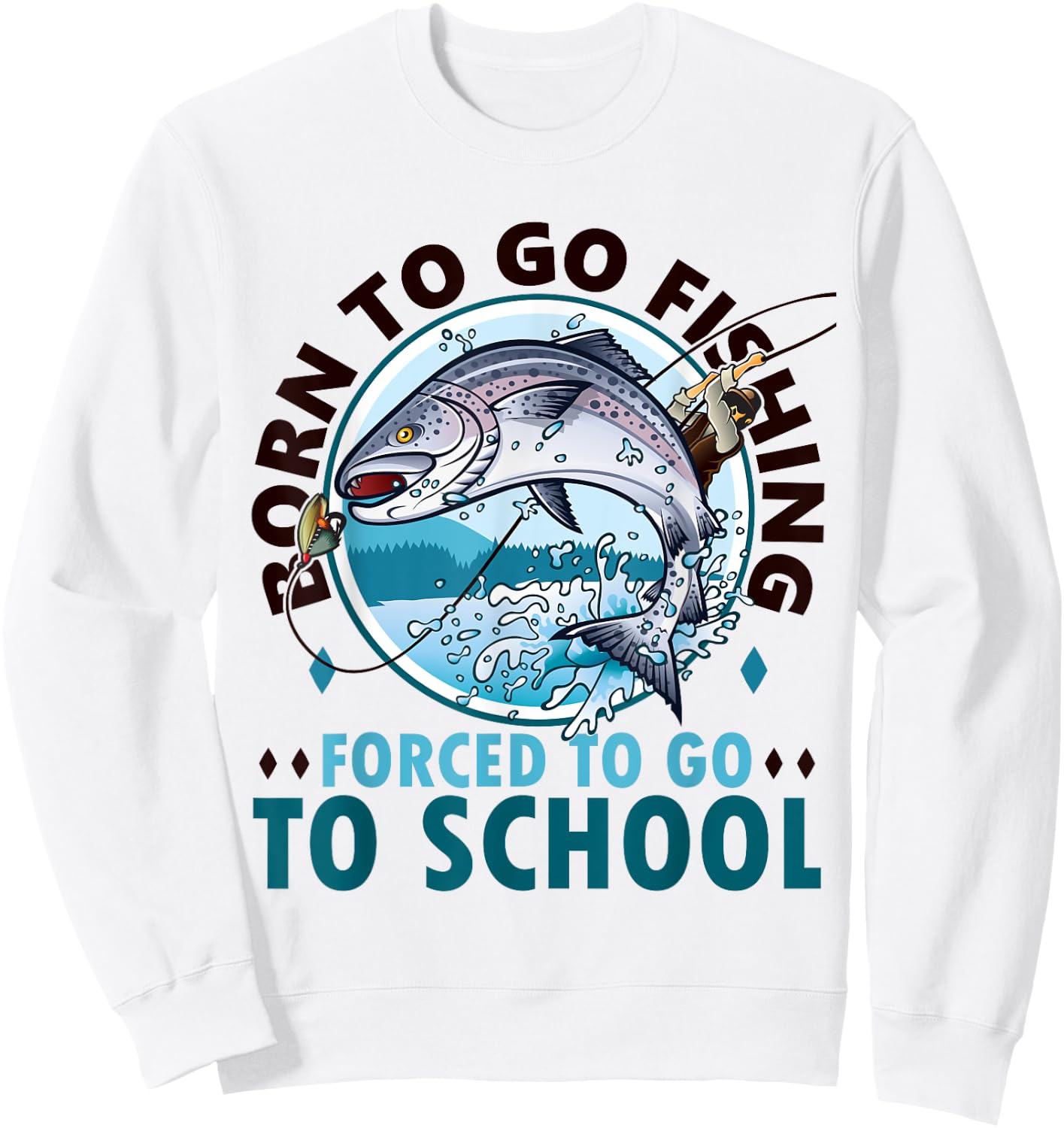 Unique Fishing Design Women Fishing Fish Fisherman Sweatshirt - Sweatshirt | White