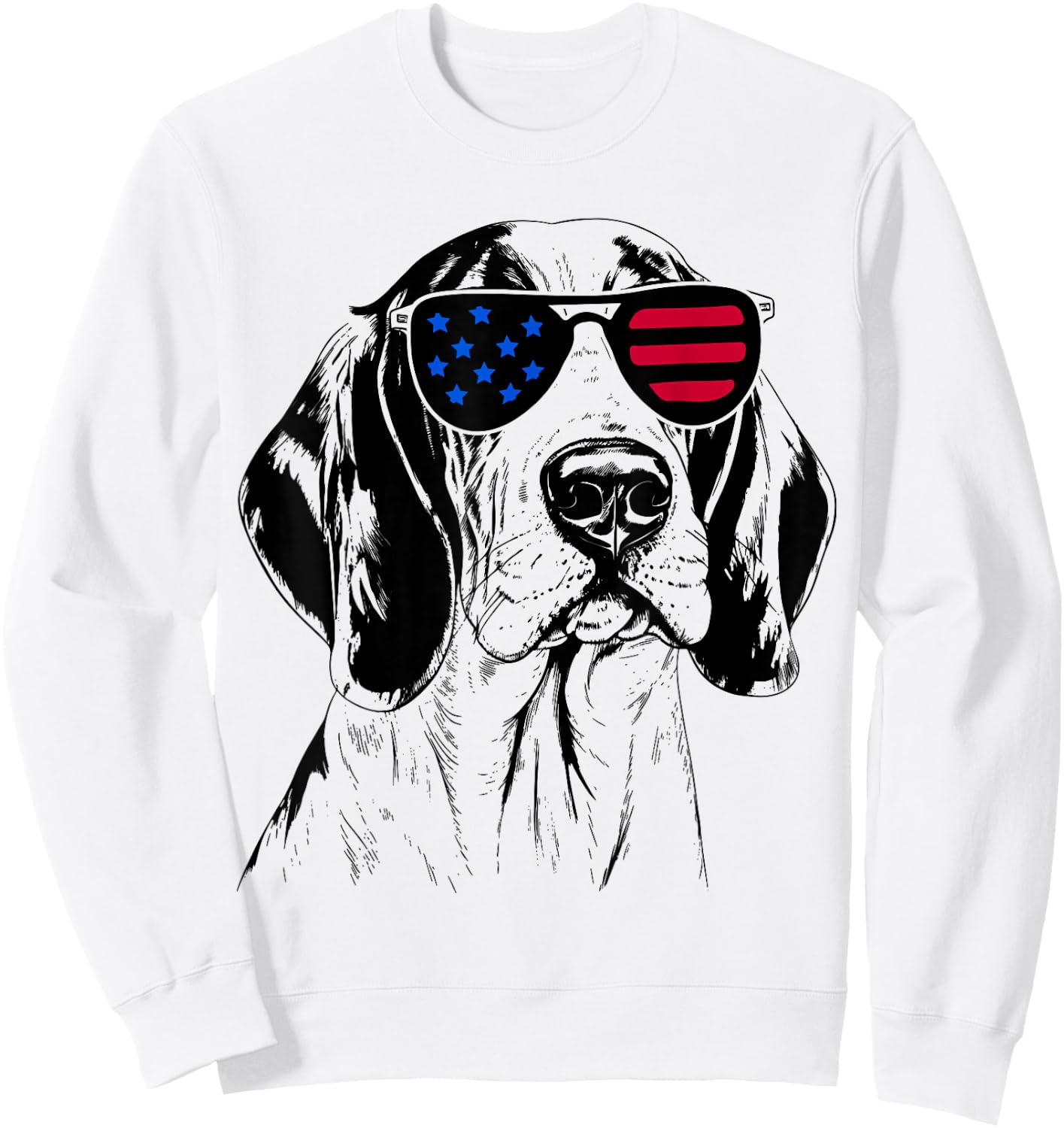 Treeing Walker Coonhound Dog 4th July America USA Flag Sweatshirt - Sweatshirt | White