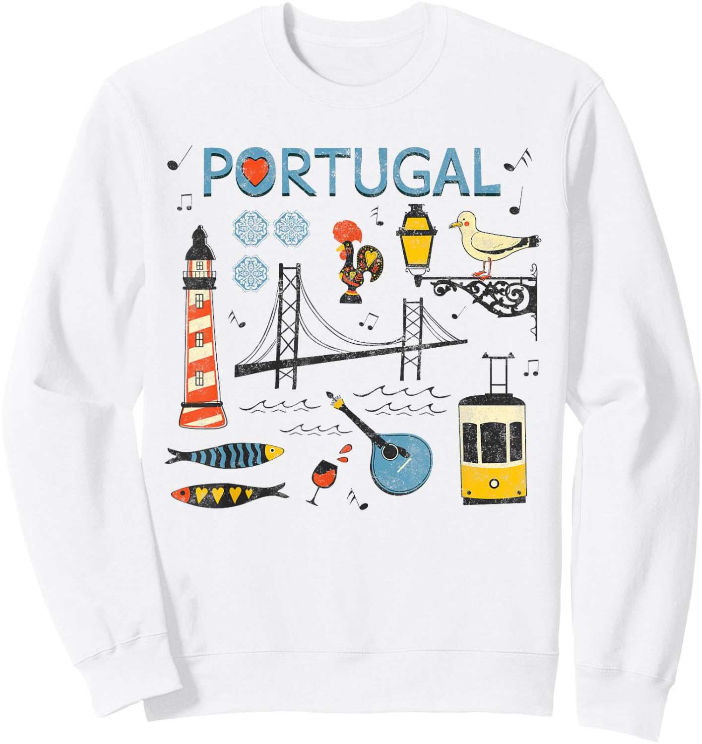 Travel Europe Portugal Lisbon Portuguese Vacation Souvenir Sweatshirt - Sweatshirt | White