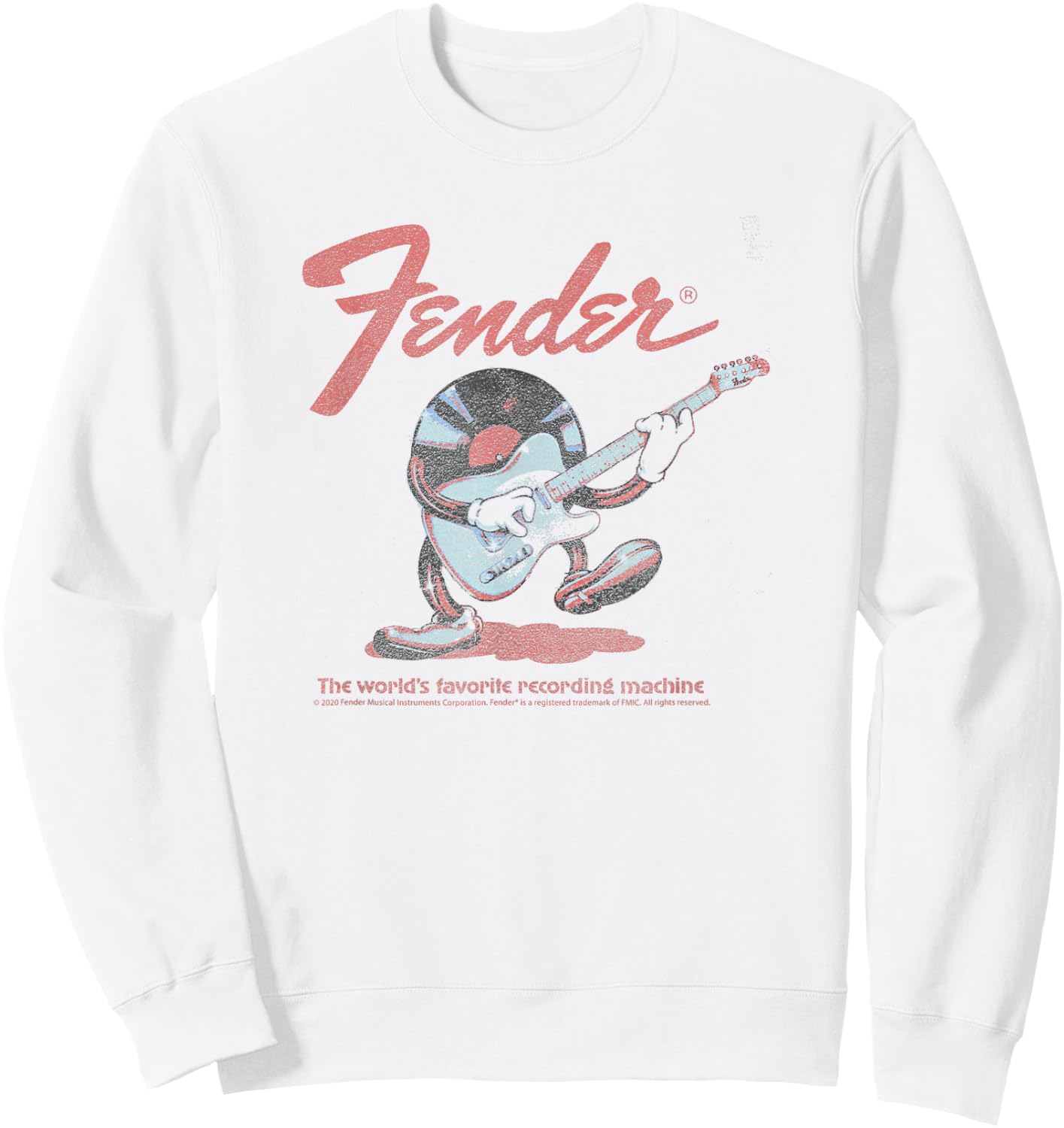 Fender Record Playing Guitar Centered Sweatshirt - Sweatshirt | White