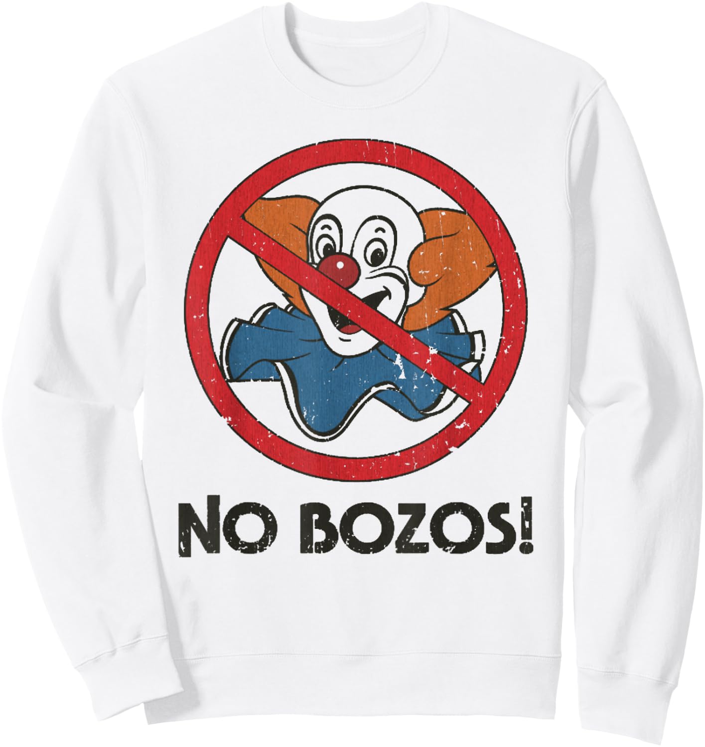 Vintage No Bozos 1983 Clowns Sweatshirt - Sweatshirt | White