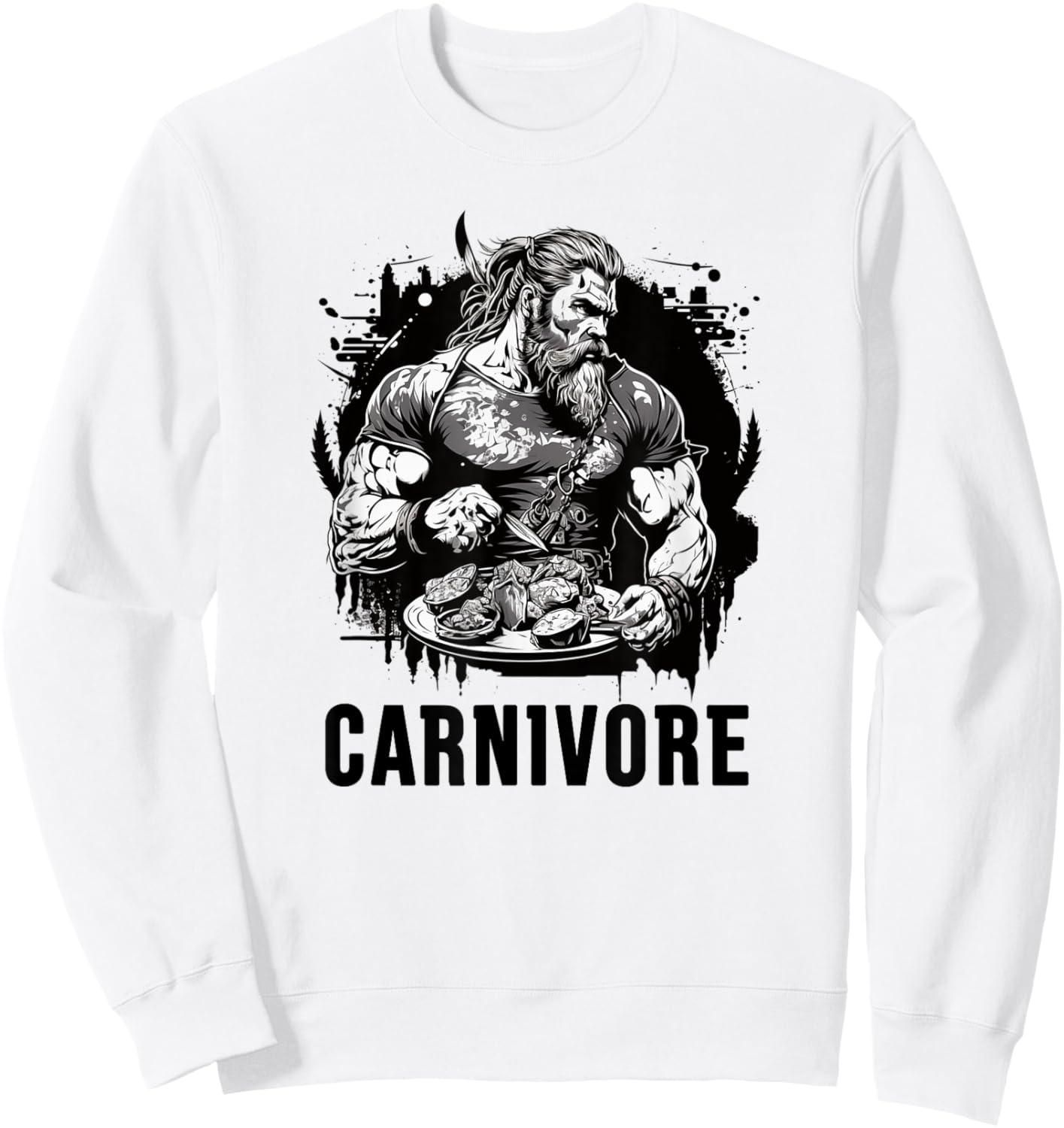 Modern Viking Carnivore Sweatshirt - Sweatshirt | White