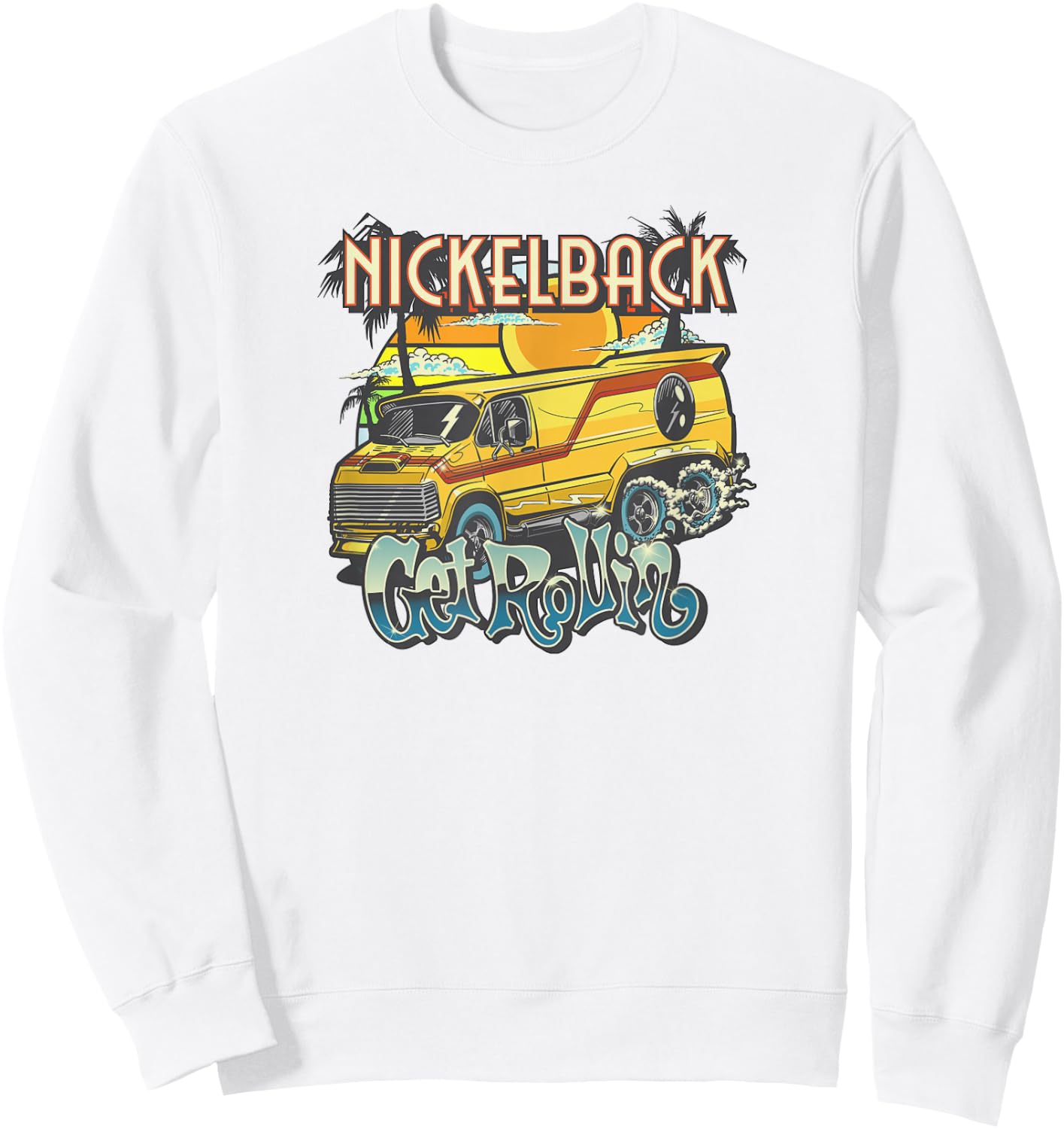 Nickelback Get Rollin' Cover (Yellow) Sweatshirt - Sweatshirt | White