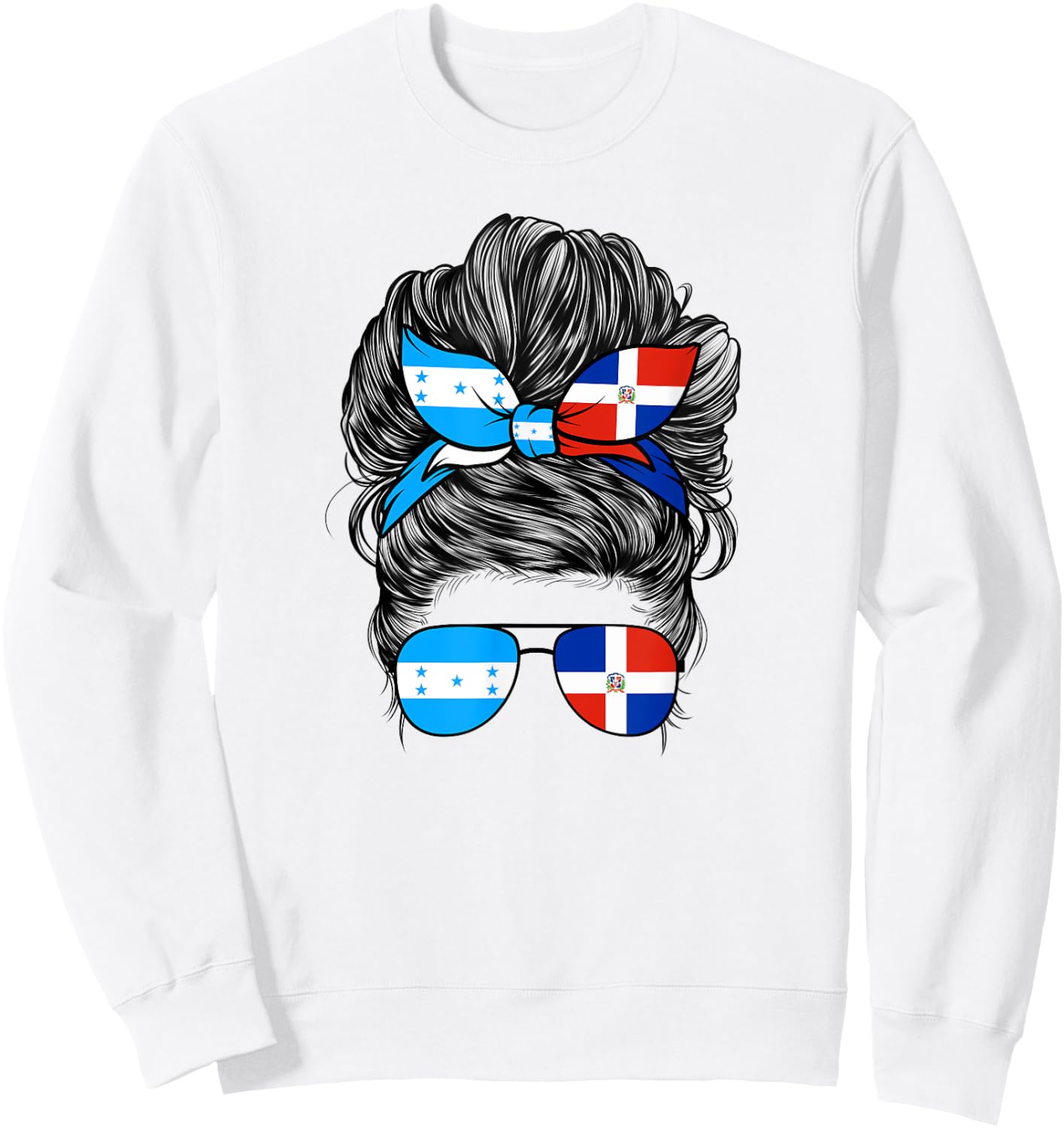 Half Dominican And Honduran Honduras Dominica Flag Girl Mix Sweatshirt - Sweatshirt | White