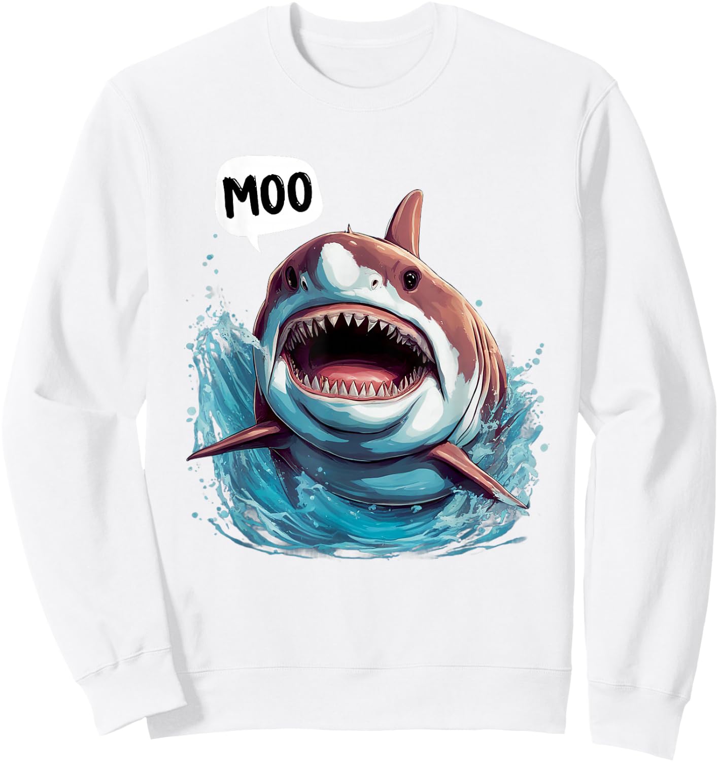 Funny Shark - Moo I'm A Cow Men Women Kids Moo Sweatshirt - Sweatshirt | White