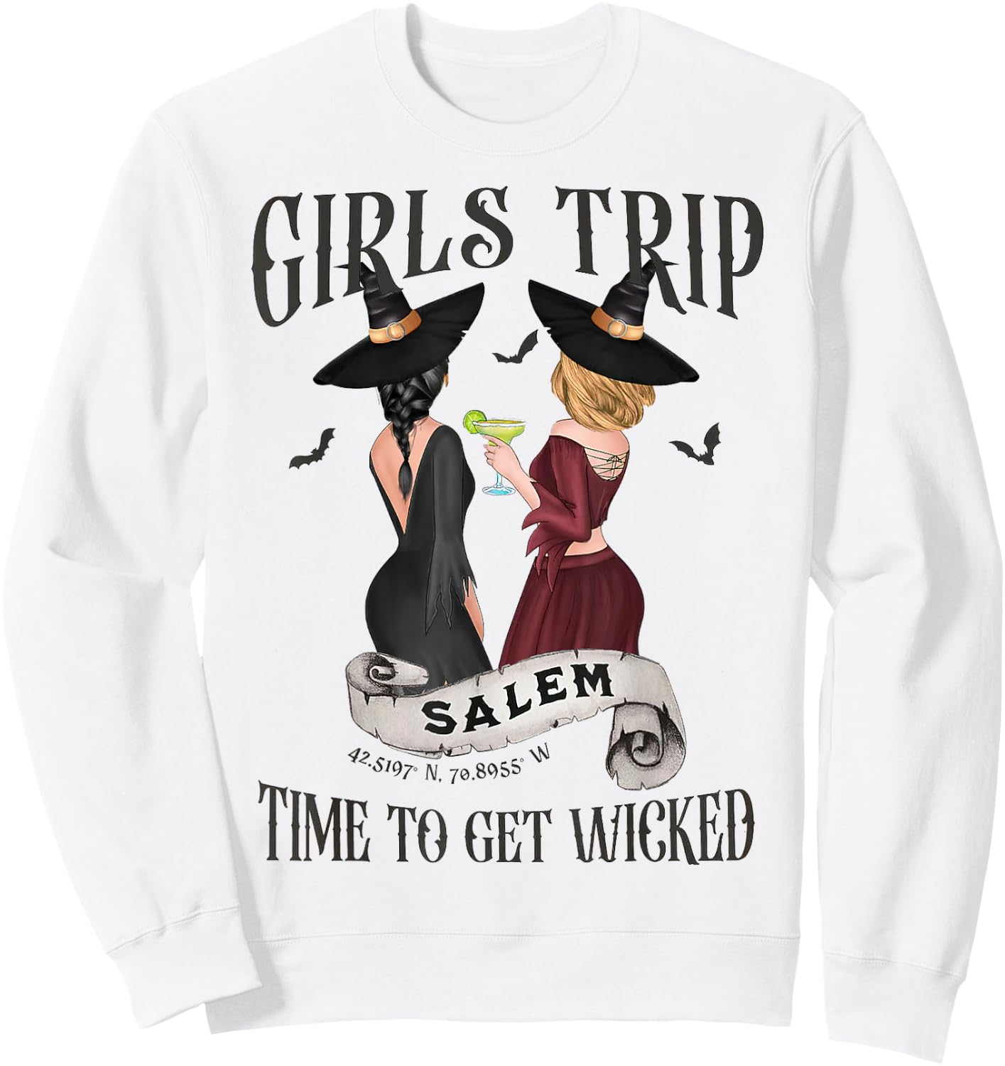 Girls Trip Salem Time To Get Wicked, Salem 1692 Halloween Sweatshirt - Sweatshirt | White