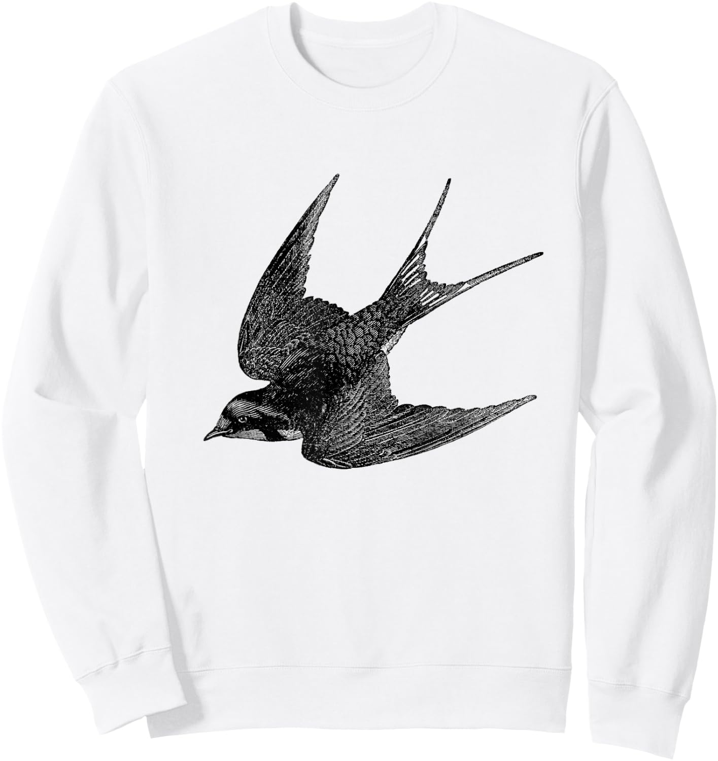 American Barn Swallow Bird Print Sweatshirt - Sweatshirt | White