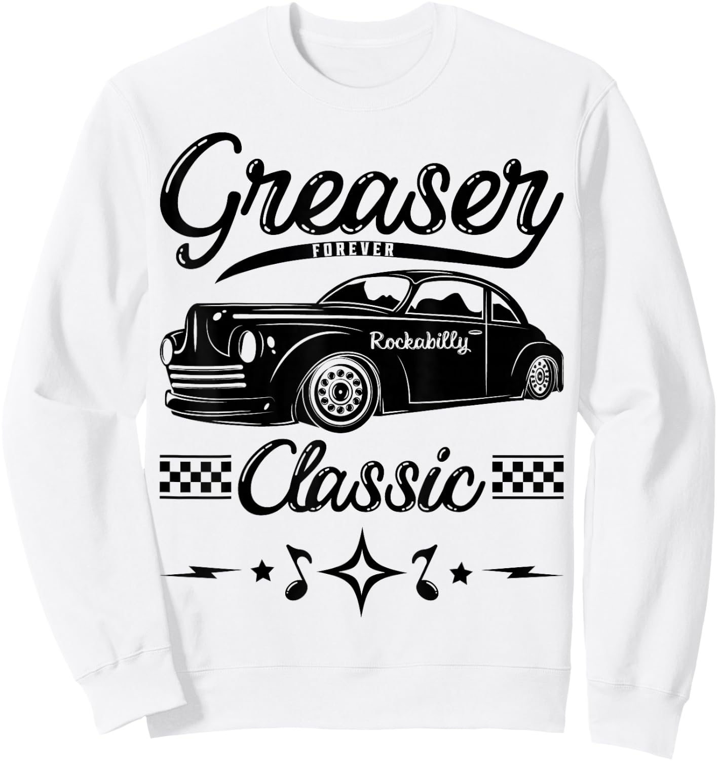 Greaser Forever 1950s Sock Hop Retro 50s Vintage Rockabilly Sweatshirt - Sweatshirt | White