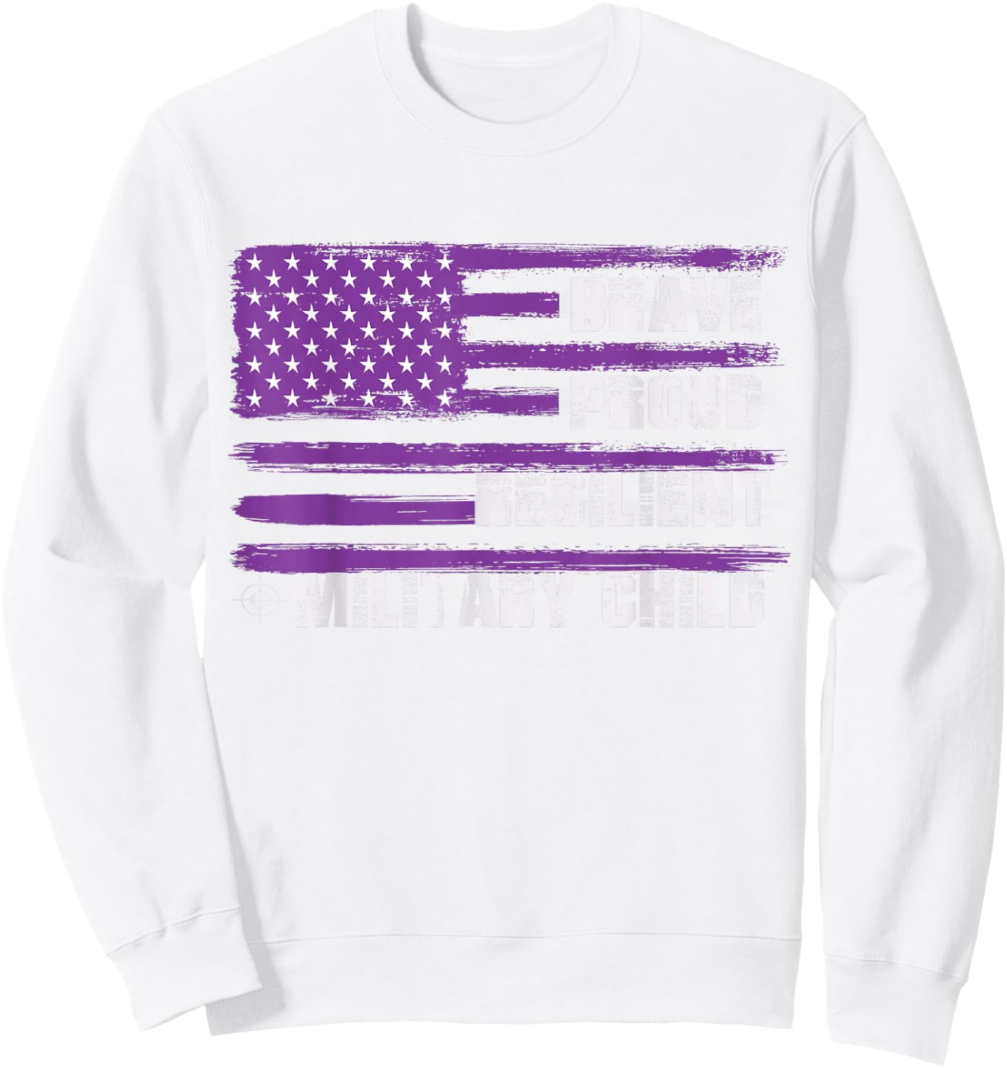 2023 Month Military Kids Military Child Adult Purple UP Sweatshirt - Sweatshirt | White