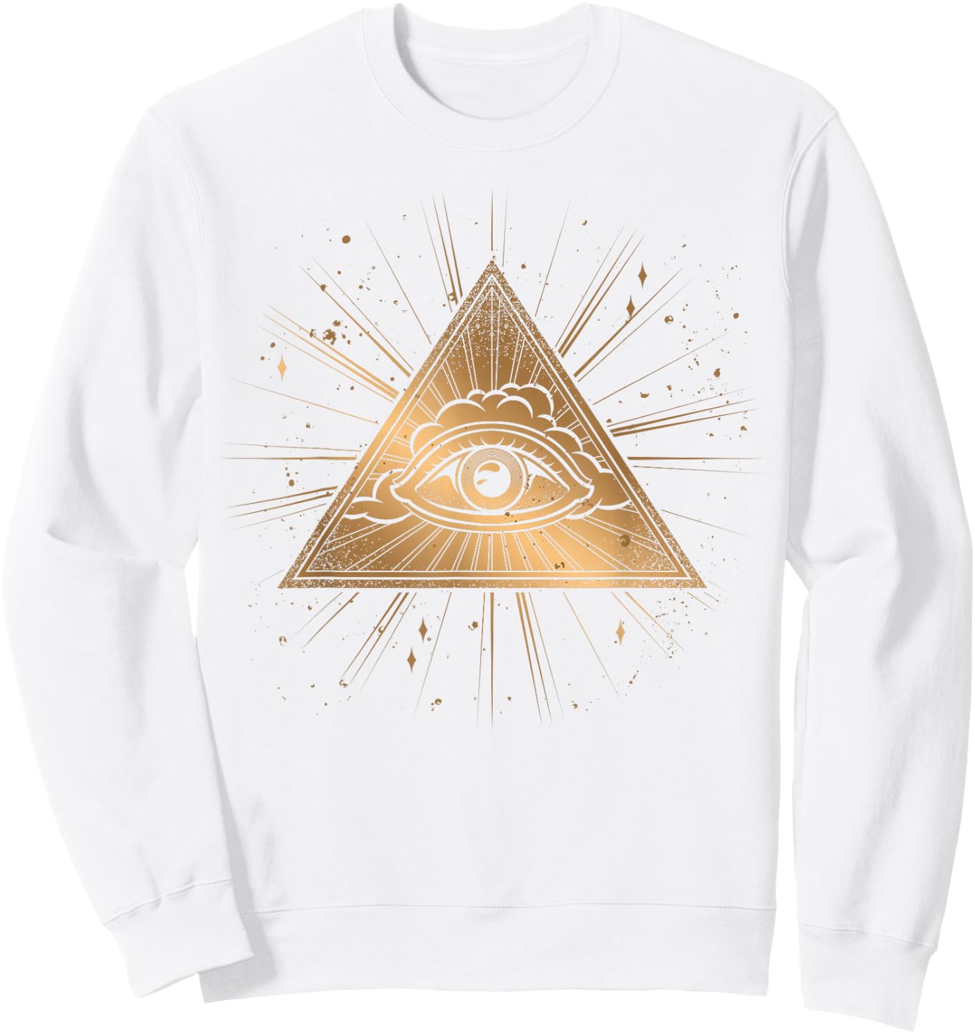 Wicca Witch Occult Pyramid Astrology All-seeing Eye Sweatshirt - Sweatshirt | White