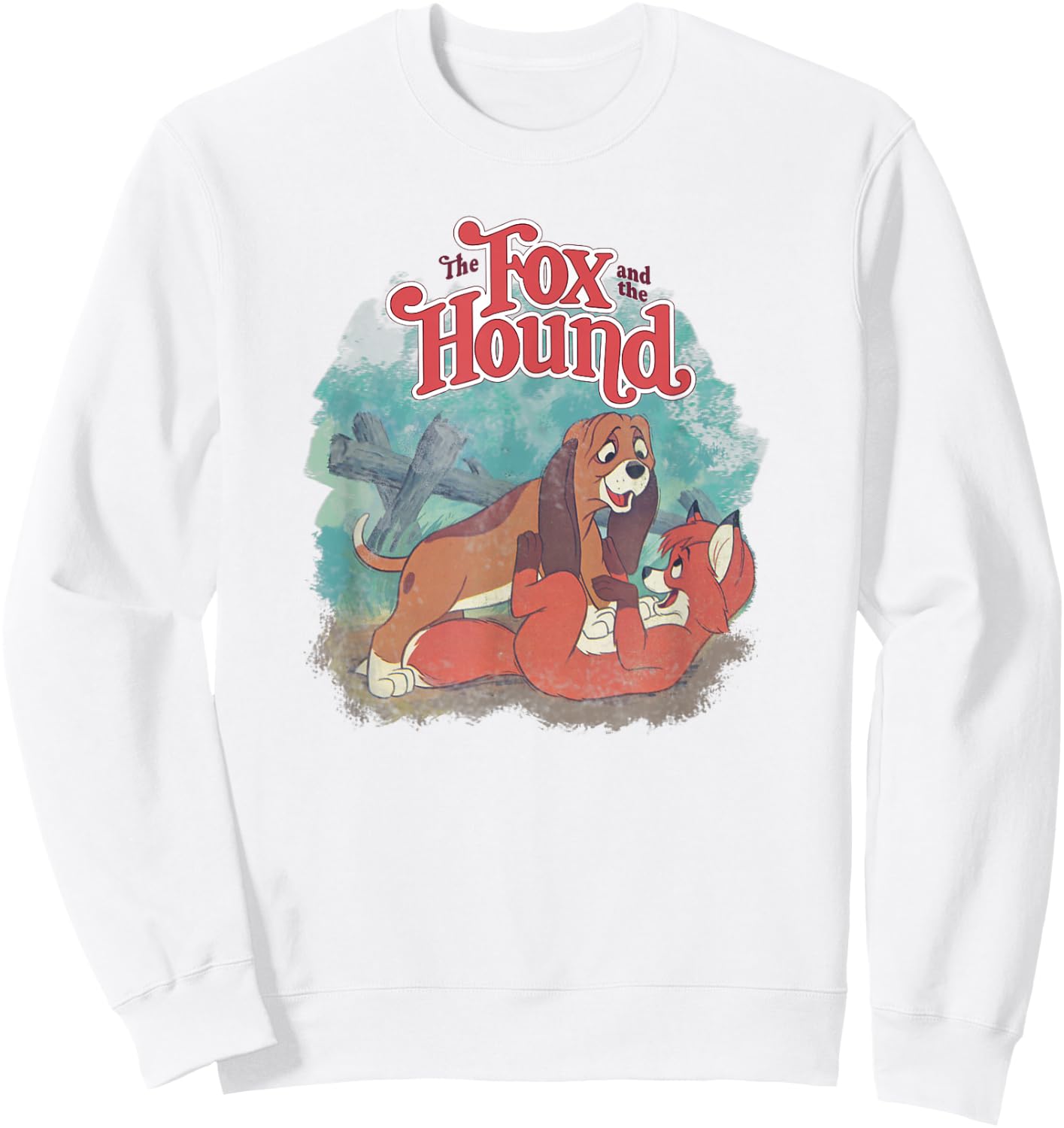 Disney The Fox and The Hound Vintage Classic Poster Sweatshirt - Sweatshirt | White